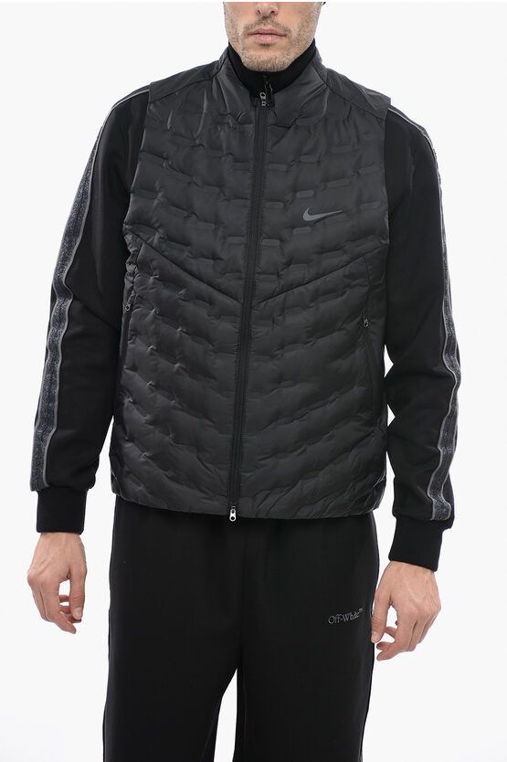 Image of Nike Sleeveless Therma-Fit Down-Jacket in Black, Men's (Size Small)