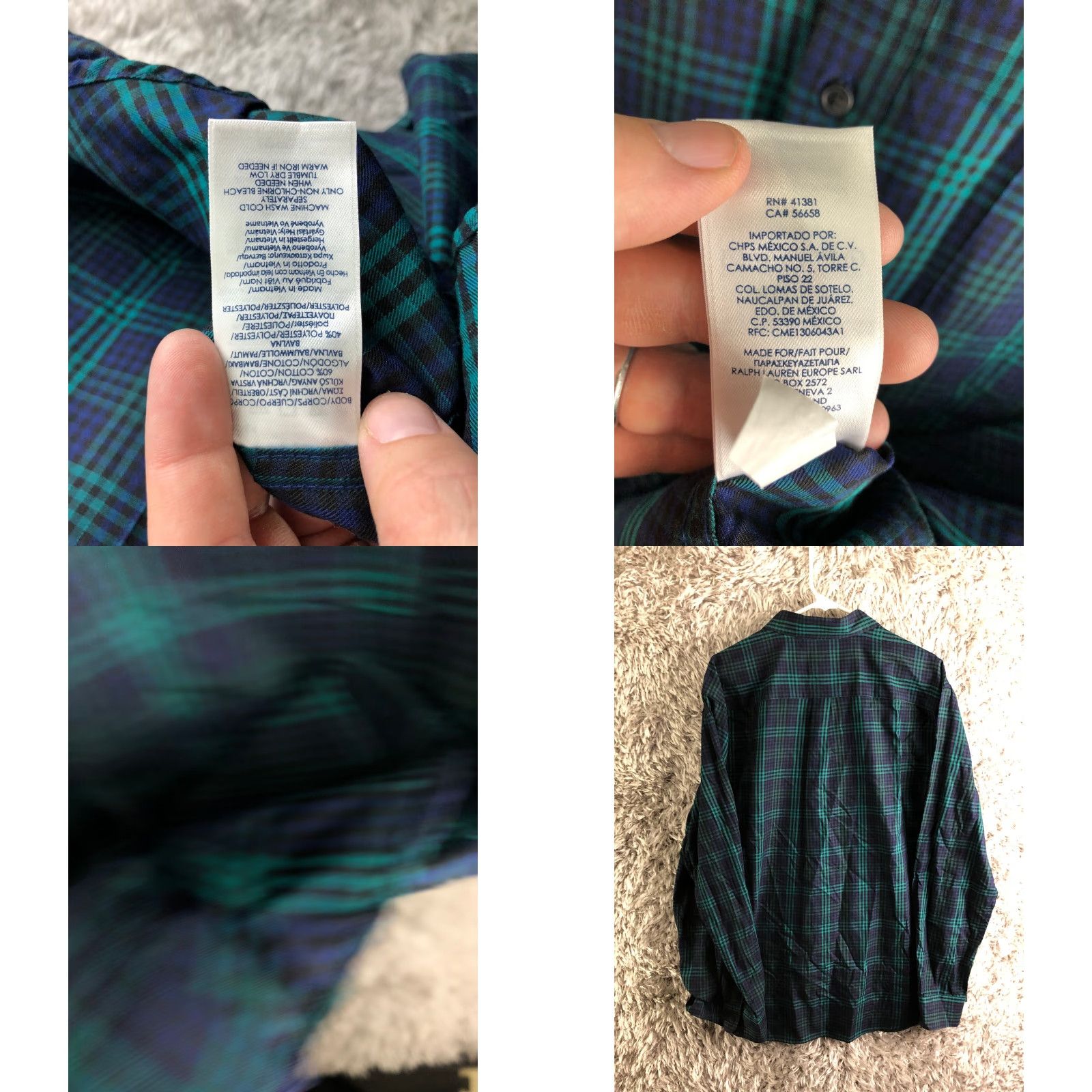 Chaps Chaps Shirt XXL Mens Green Plaid Long Sleeve Spread Collar Shirt Size US XXL / EU 58 / 5 - 8 Thumbnail
