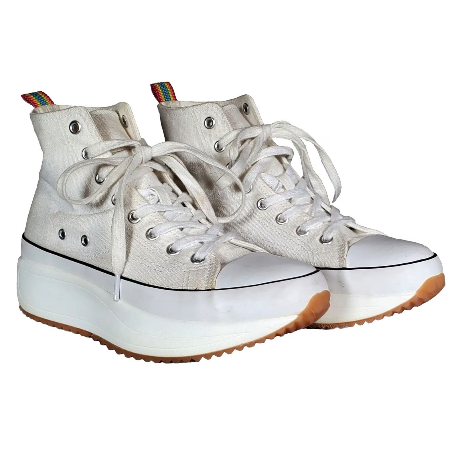 Vintage Madden Girl Winnona White Fabric Platform High-Top Sneakers Women's US 9.5 Size US 10 / IT 40 - 2 Thumbnail