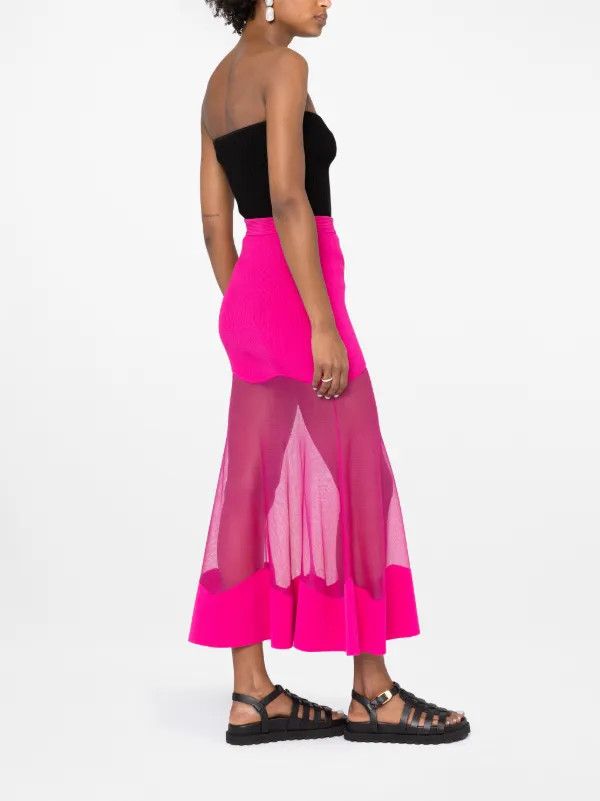 Alexander McQueen o1y0325 Maxi Skirt in Fuchsia Size 28" / US 6 / IT 42 - 2 Thumbnail