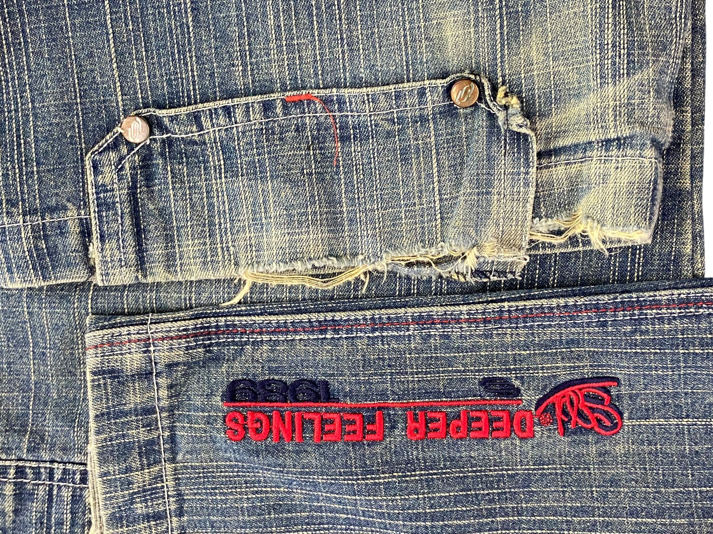 Japanese Brand Soul USA Denim Vintage Baggy Loose Hip Hop Jeans Size US 30 / EU 46 - 7 Thumbnail