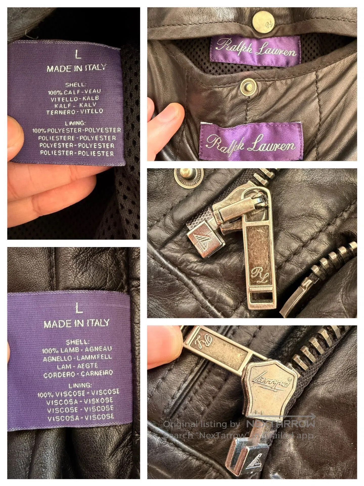 Ralph Lauren Purple Label Classic Black Leather Motorcycle Jacket. Size US L / EU 52-54 / 3 - 8 Thumbnail
