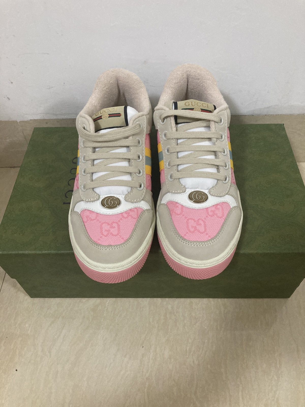 Gucci Gucci Screener GG Sneakers 'Pink Beige' Size US 7 / IT 37 - 3 Thumbnail