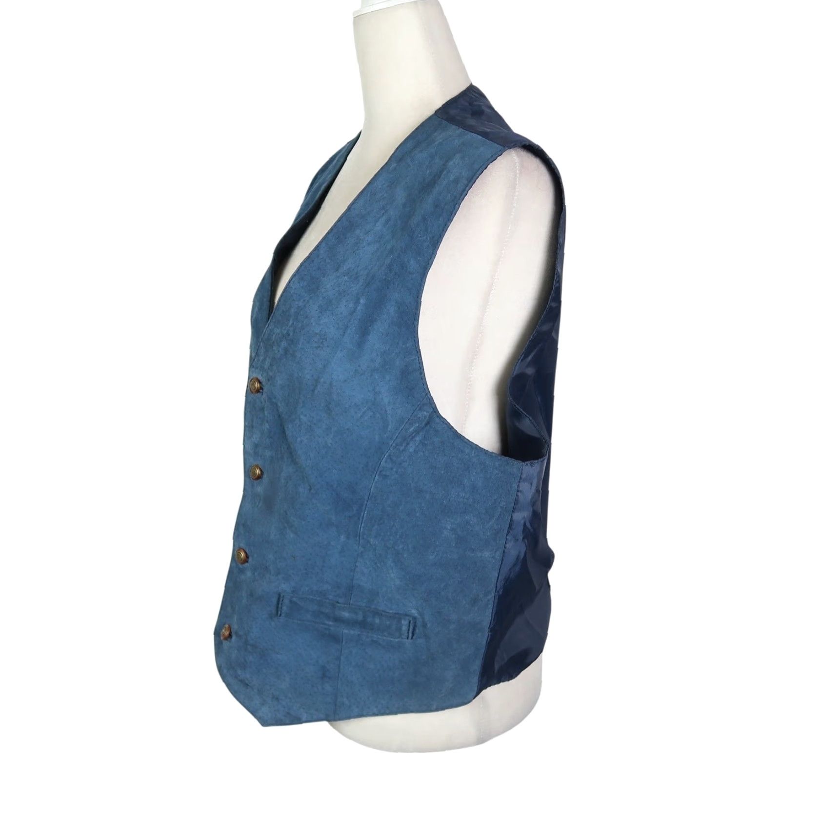 Vintage VINTAGE Saddlery Navy Blue Pig Suede Leather Western Vest Mens M Size US M / EU 48-50 / 2 - 3 Thumbnail