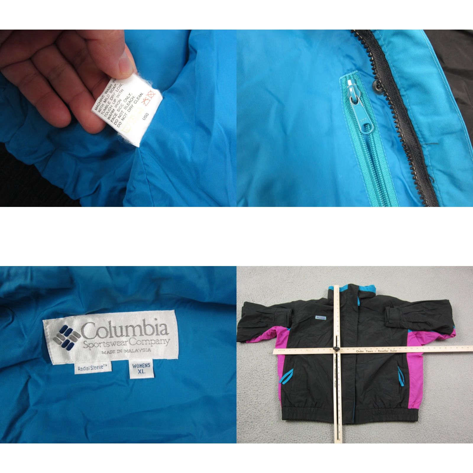 Vintage VINTAGE Columbia Jacket Womens XL Black Windbreaker Bugaboo 90s Full Zip Size XL / US 12-14 / IT 48-50 - 8 Thumbnail