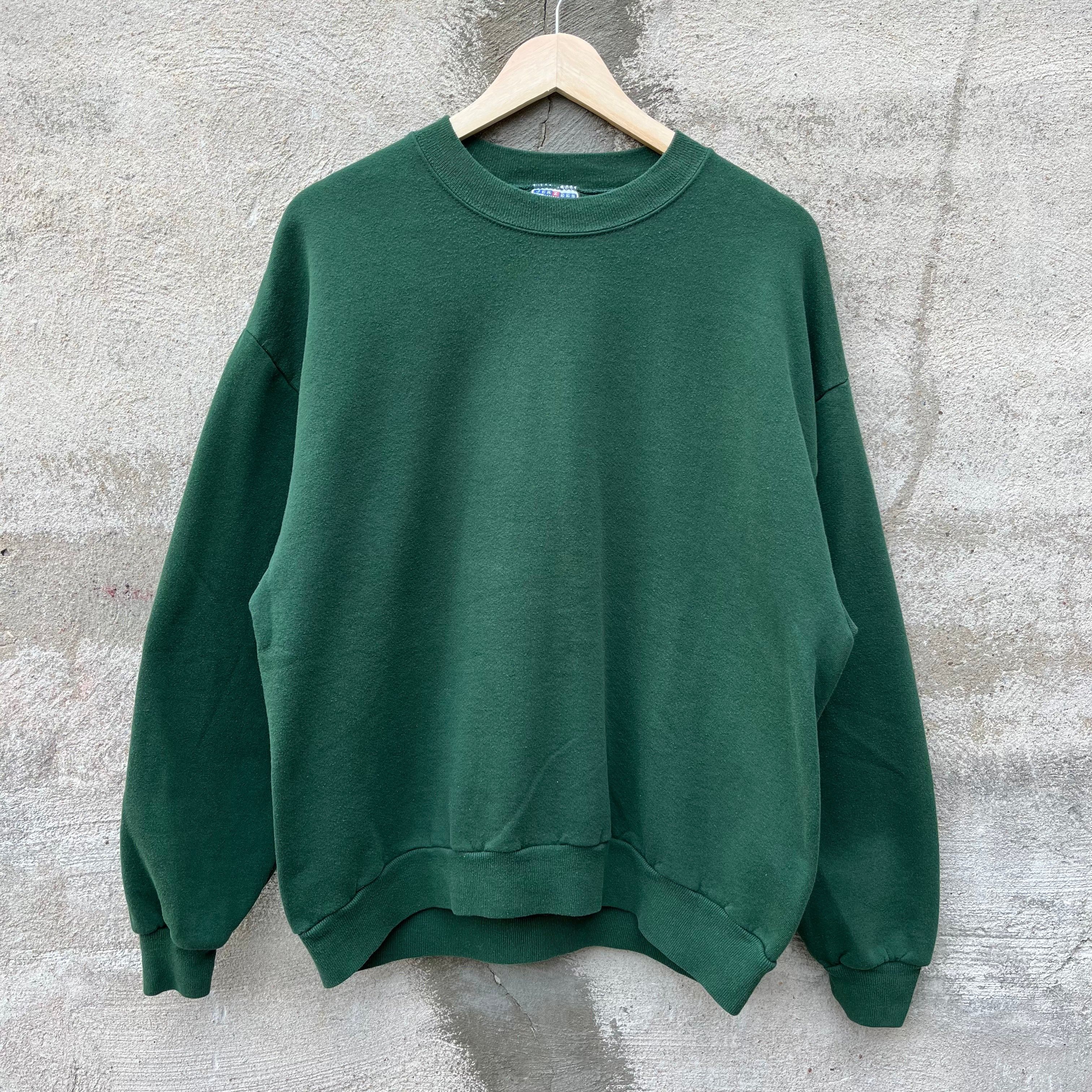 Vintage 90's Vintage Jerzees Olive Green Crewneck Size US L / EU 52-54 / 3 - 1 Thumbnail
