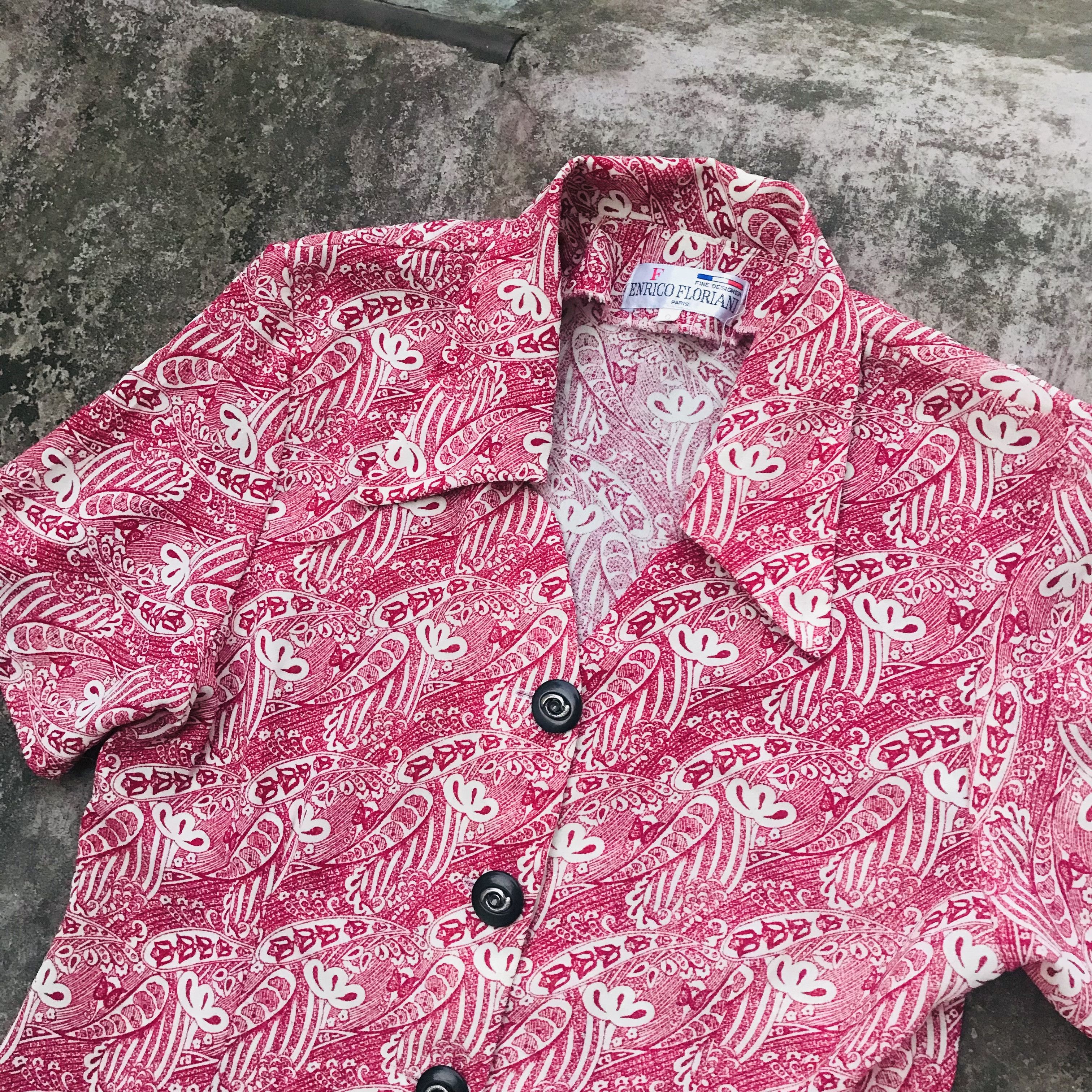 Vintage Vintage Open Collar Silk Shirt Size M / US 6-8 / IT 42-44 - 1 Thumbnail