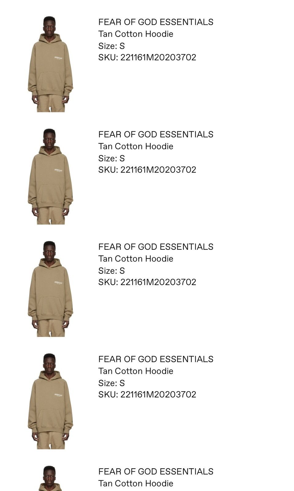 FOG × Fear of God Fear Of God Essentials Logo Pullover Hoodie In Oak Sz Small Size US S / EU 44-46 / 1 - 8 Thumbnail