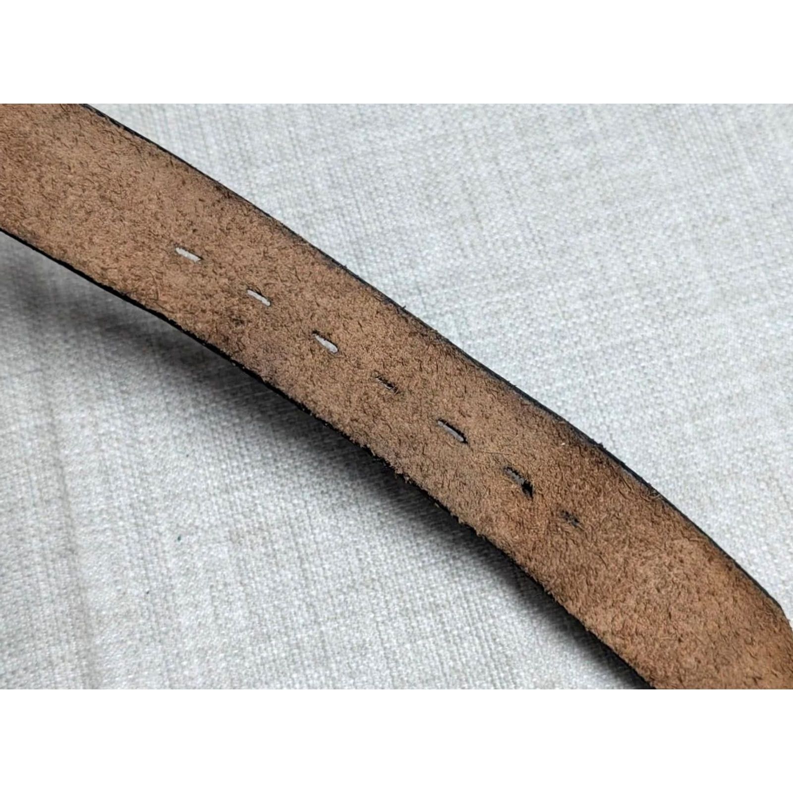 Vintage VINTAGE American Eagle belt Western belt 42 Leather Brown 1-3/8" Regular Men's Belt Cowboy USA Size 42 - 6 Thumbnail