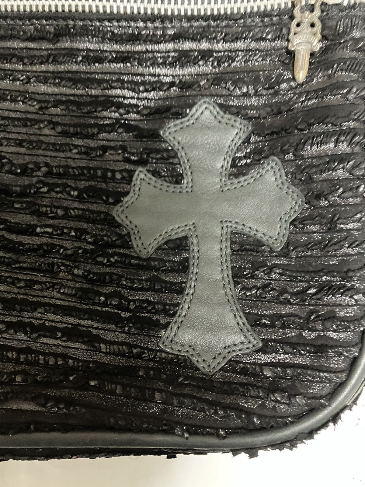 Chrome Hearts Chrome Hearts Waxed Destroyed Leather Cross Patch Bag Size ONE SIZE - 9 Thumbnail