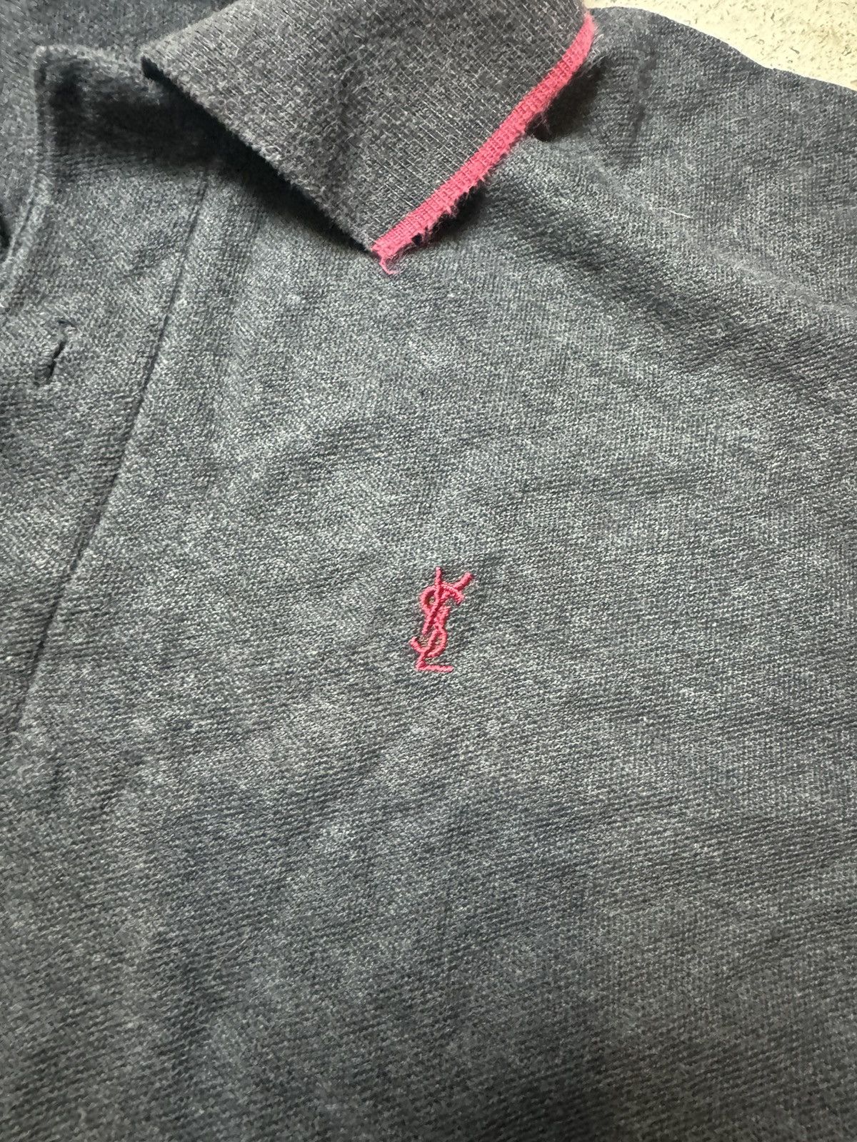 Designer × Vintage × Yves Saint Laurent Vintage YVES SAINT LAURENT Embroidered Mini Logo YSL Polo Size US XL / EU 56 / 4 - 4 Thumbnail
