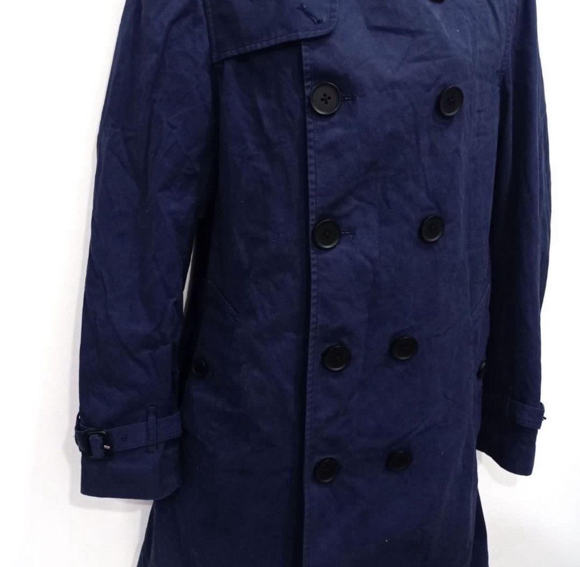 Burberry × Designer Burberry Brit Trench Coat Dark Blue Jacket Size US M / EU 48-50 / 2 - 6 Thumbnail