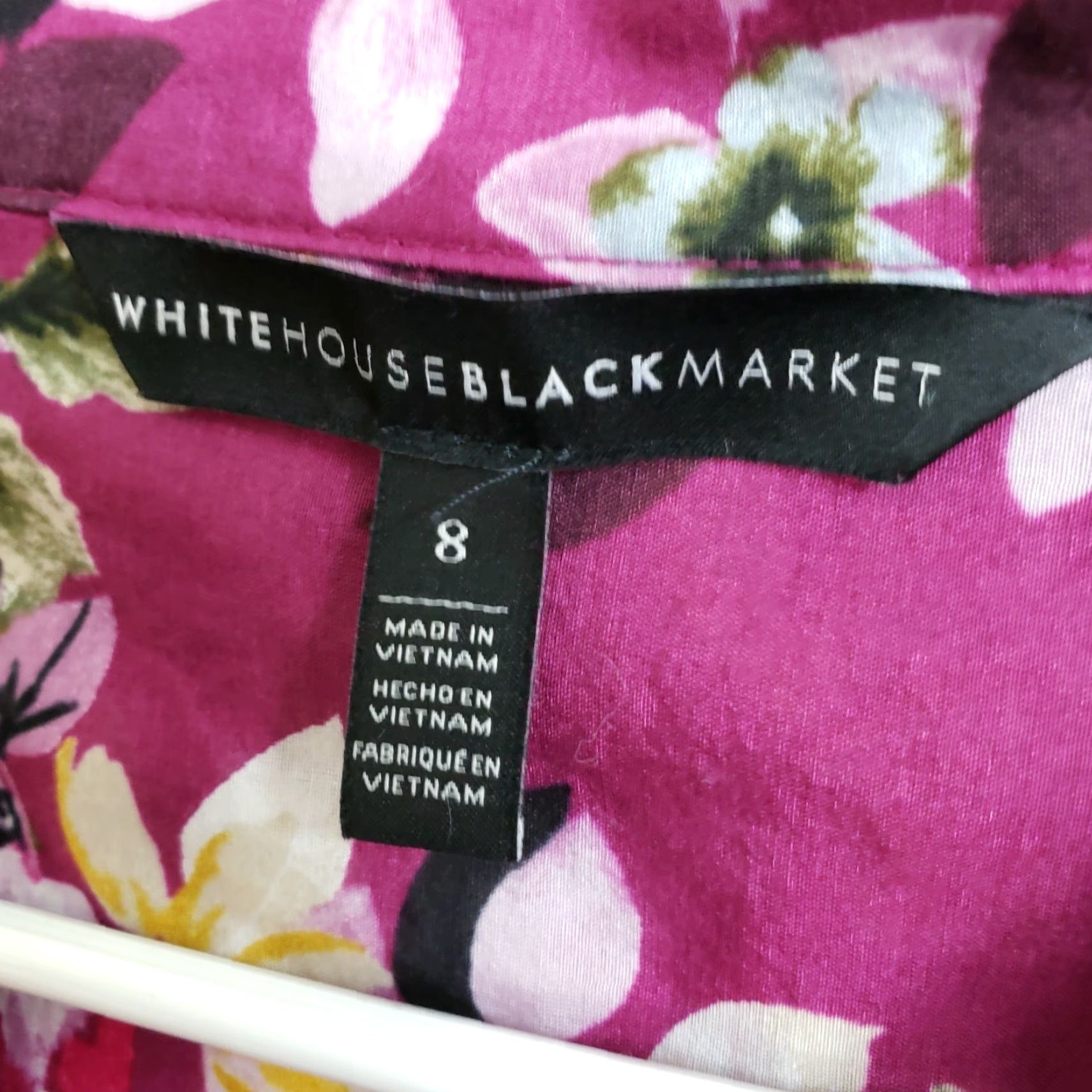White House Black Market White House Black Market Shirt Sz 8 Purple Floral Semi Sheer Button Front Womens Size M / US 6-8 / IT 42-44 - 5 Thumbnail