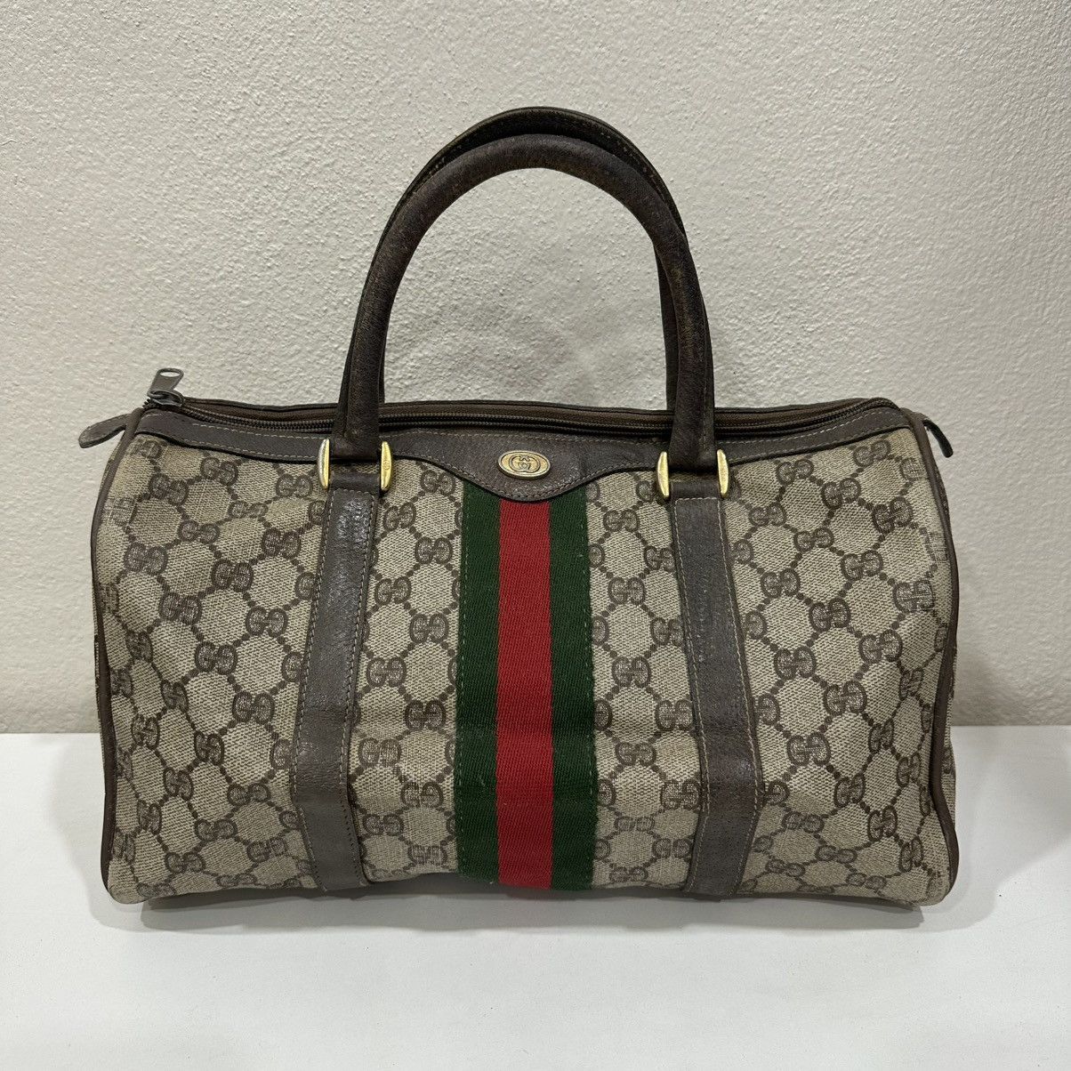 Gucci ‼️LASTDROP‼️ VINTAGE GUCCI GG SUPREME WEB BOSTON BAG Size ONE SIZE - 2 Thumbnail
