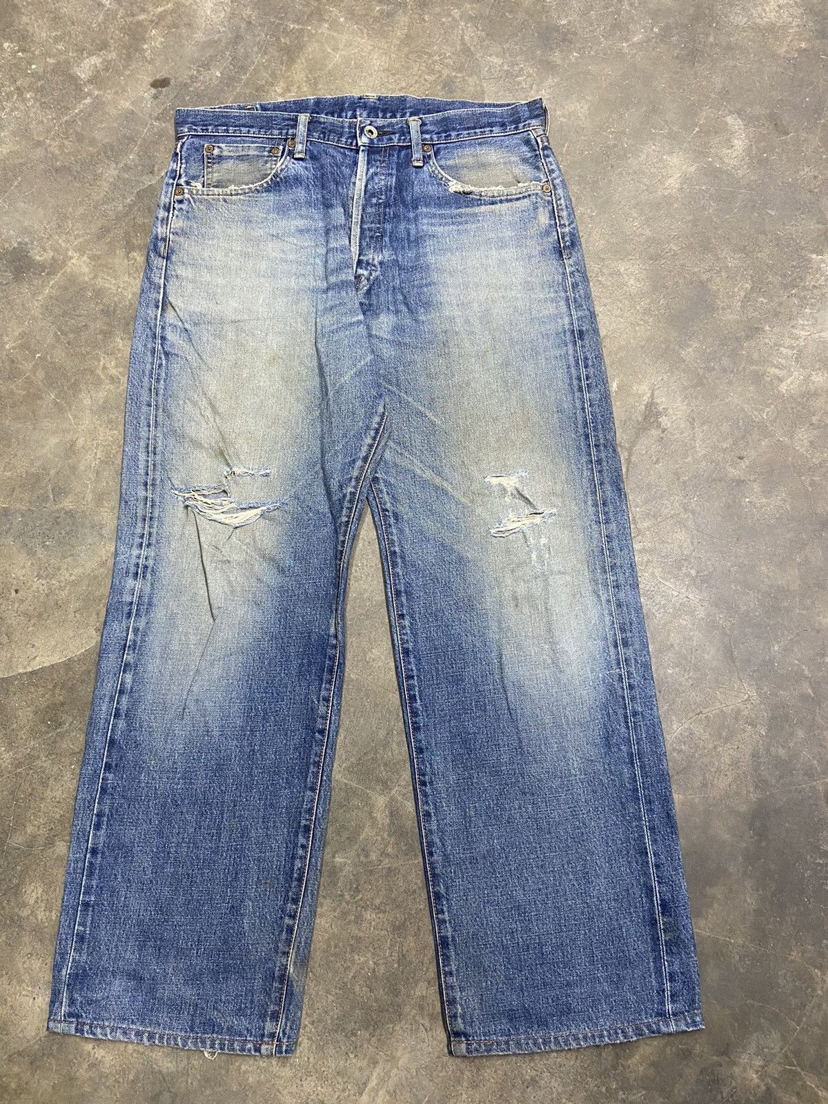 Beauty Beast 🔥 Vintage Bobson jeans distressed denim selvedge if 6 was 9 Size US 35 - 1 Thumbnail