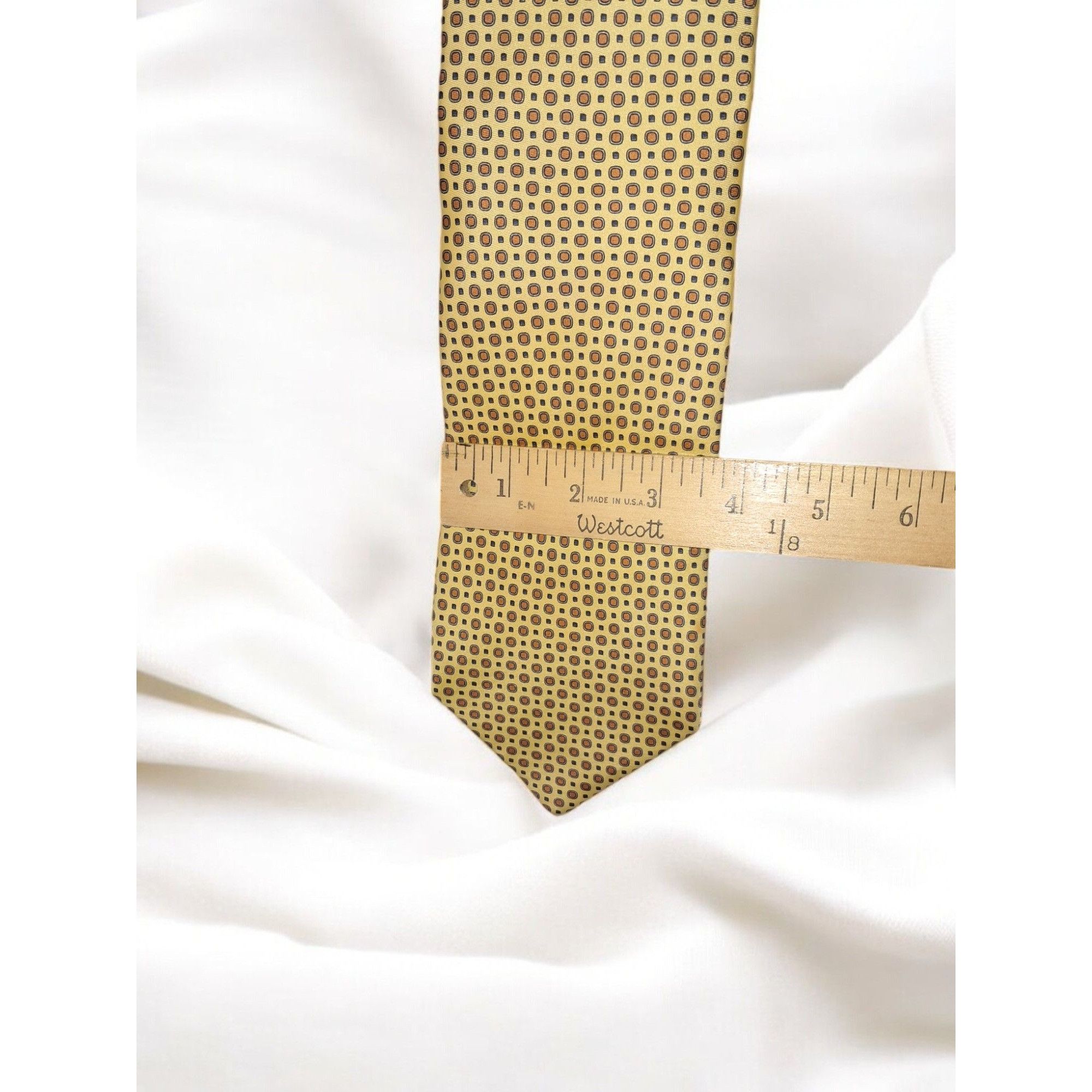Other Antiche Seterie Fiorentine 100% Silk Tie—Yellow & Red Geomet Size ONE SIZE - 6 Thumbnail