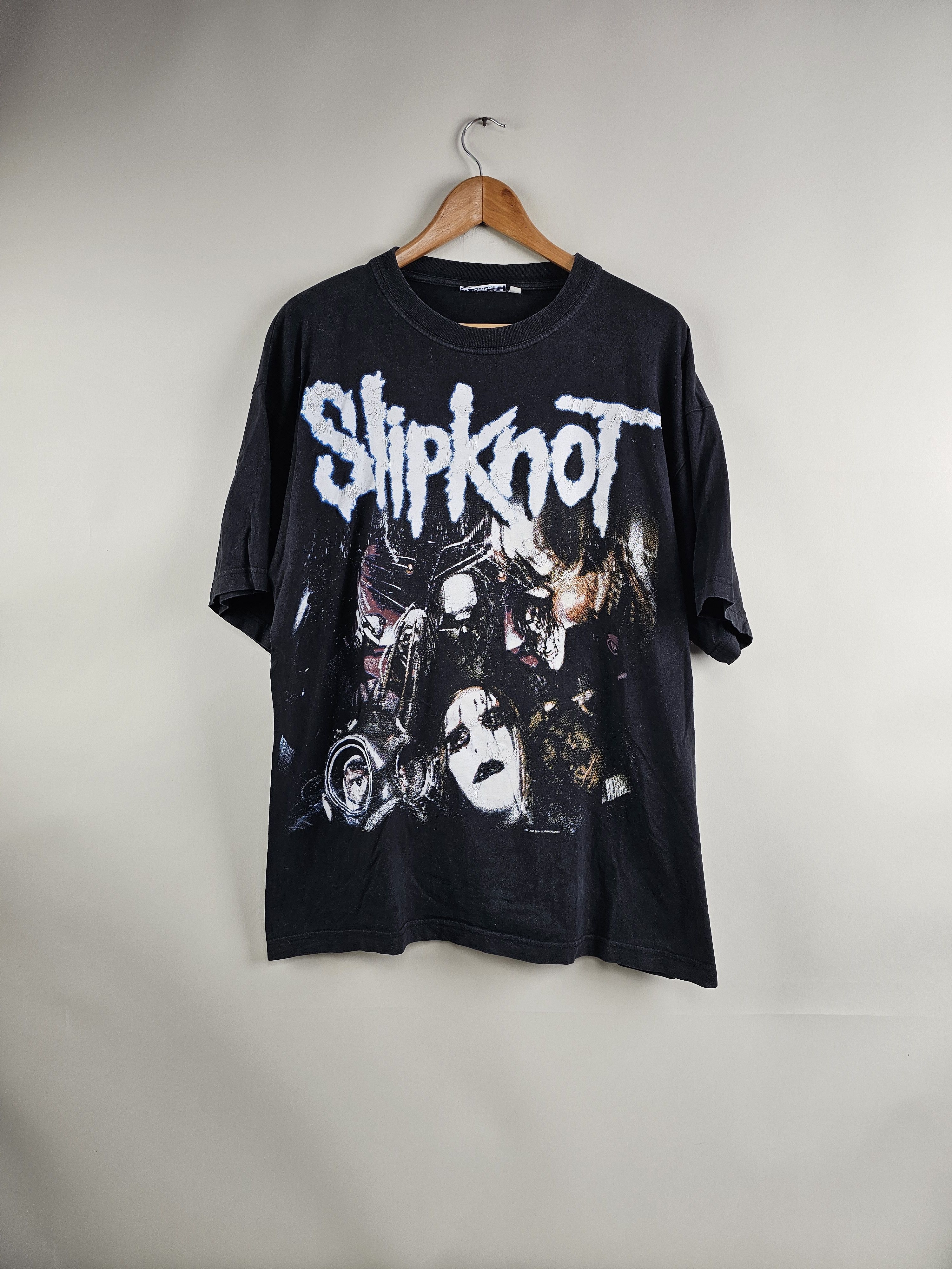 image of Band Tees x Slipknot 2001 Slipknot Iowa XL 23" 29" in Black, Men's