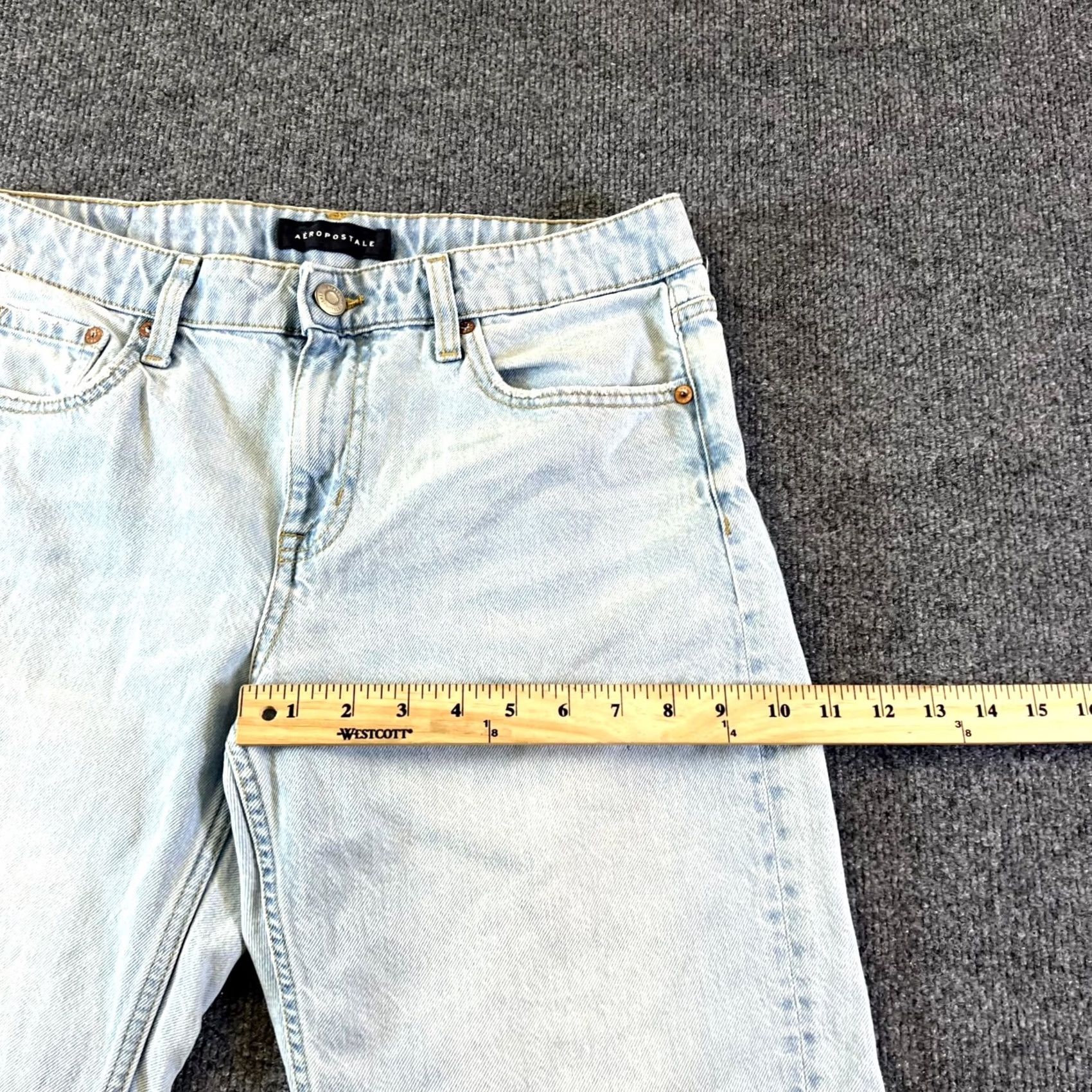 Vintage Aéropostale Jeans Women's 8 Blue Cotton Denim Baggy Straight Workwear Faded Jeans Size 30" / US 8 / IT 44 - 4 Thumbnail