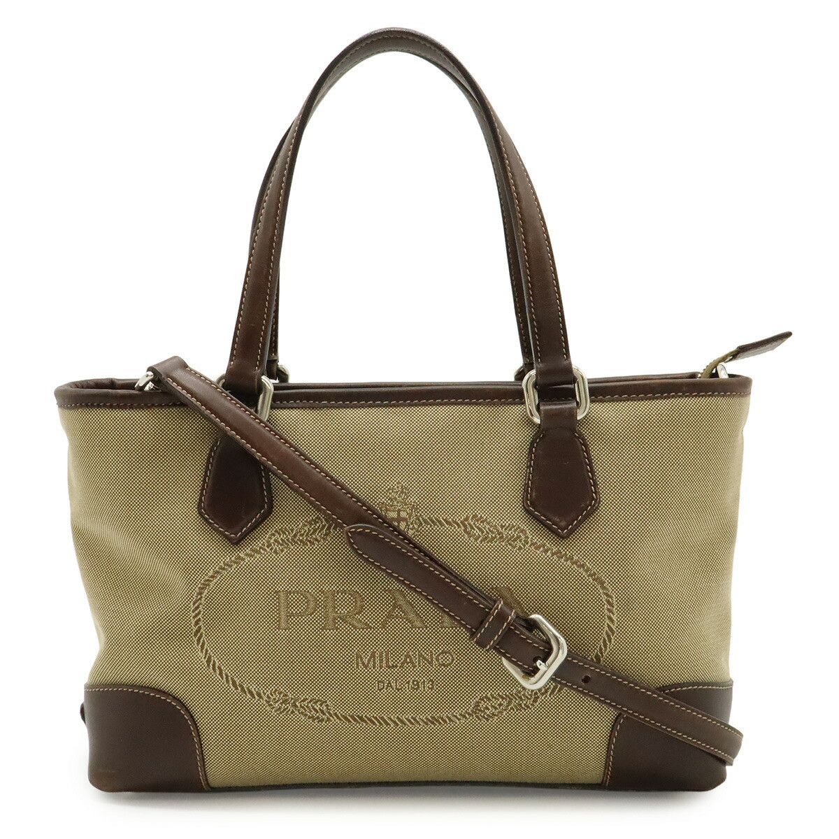 Prada Prada Prada Logo Jacquard Canvas Leather 2way Bag Textile Handbag BN1159 DUTY FREE for USA Size ONE SIZE - 1 Thumbnail