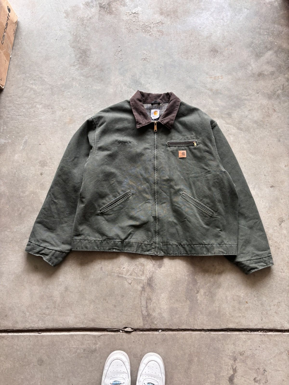 image of 90's Distressed J97 Carhartt Jacket in Green, Men's (Size 2XL)