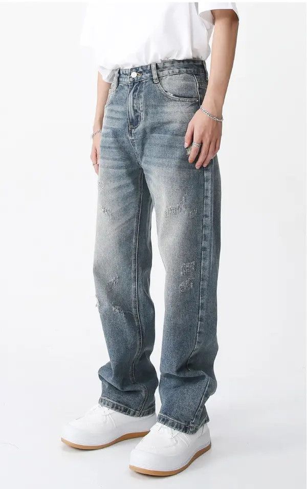 Japanese Brand Komuro x Miho Straight-leg loose-fitting distressed jeans Size US 32 / EU 48 - 8 Thumbnail