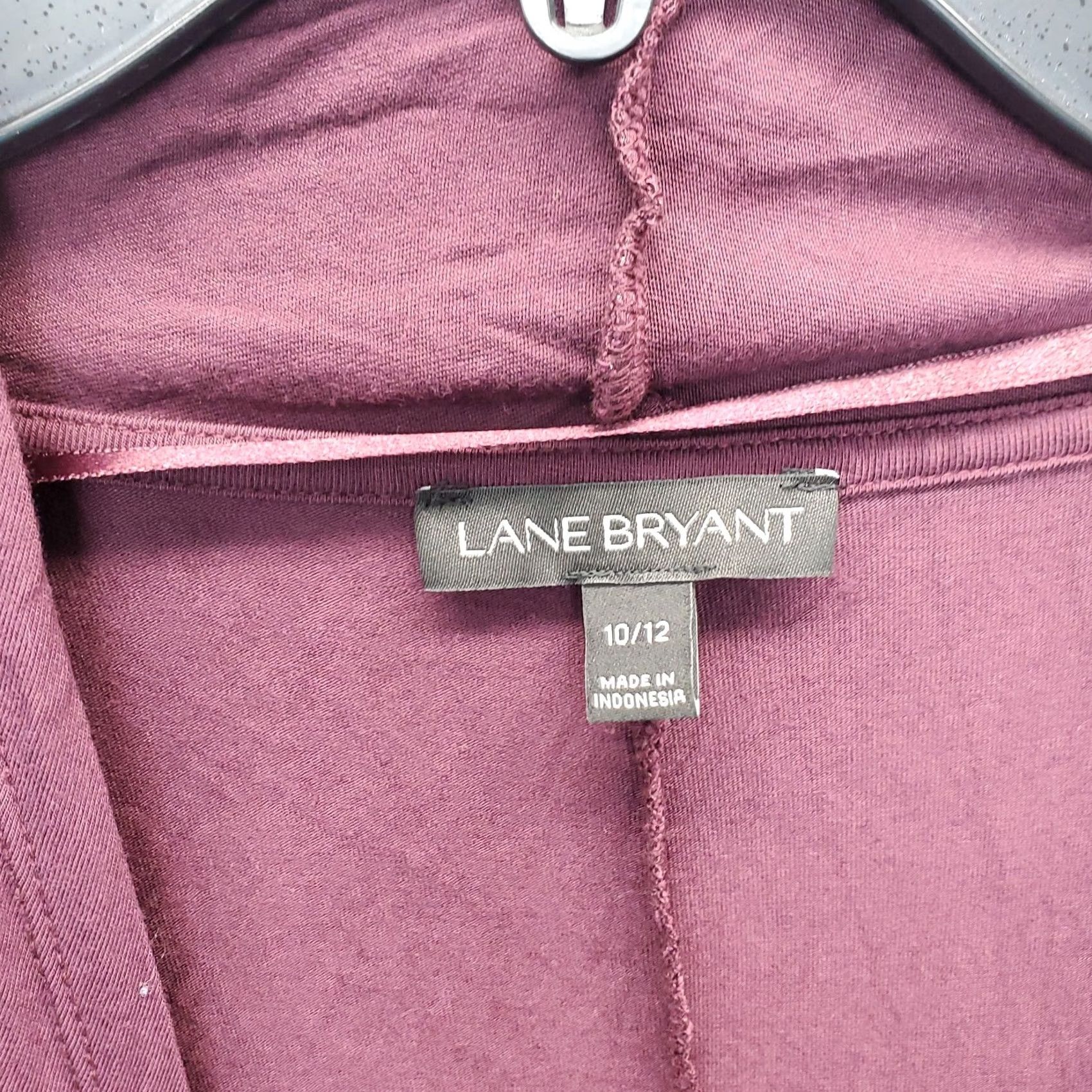 Vintage Lane Bryant Cardigan Womens 10/12 Burgundy Long Sleeve Waterfall Open Front Knit Pullover Size L / US 10 / IT 46 - 5 Thumbnail