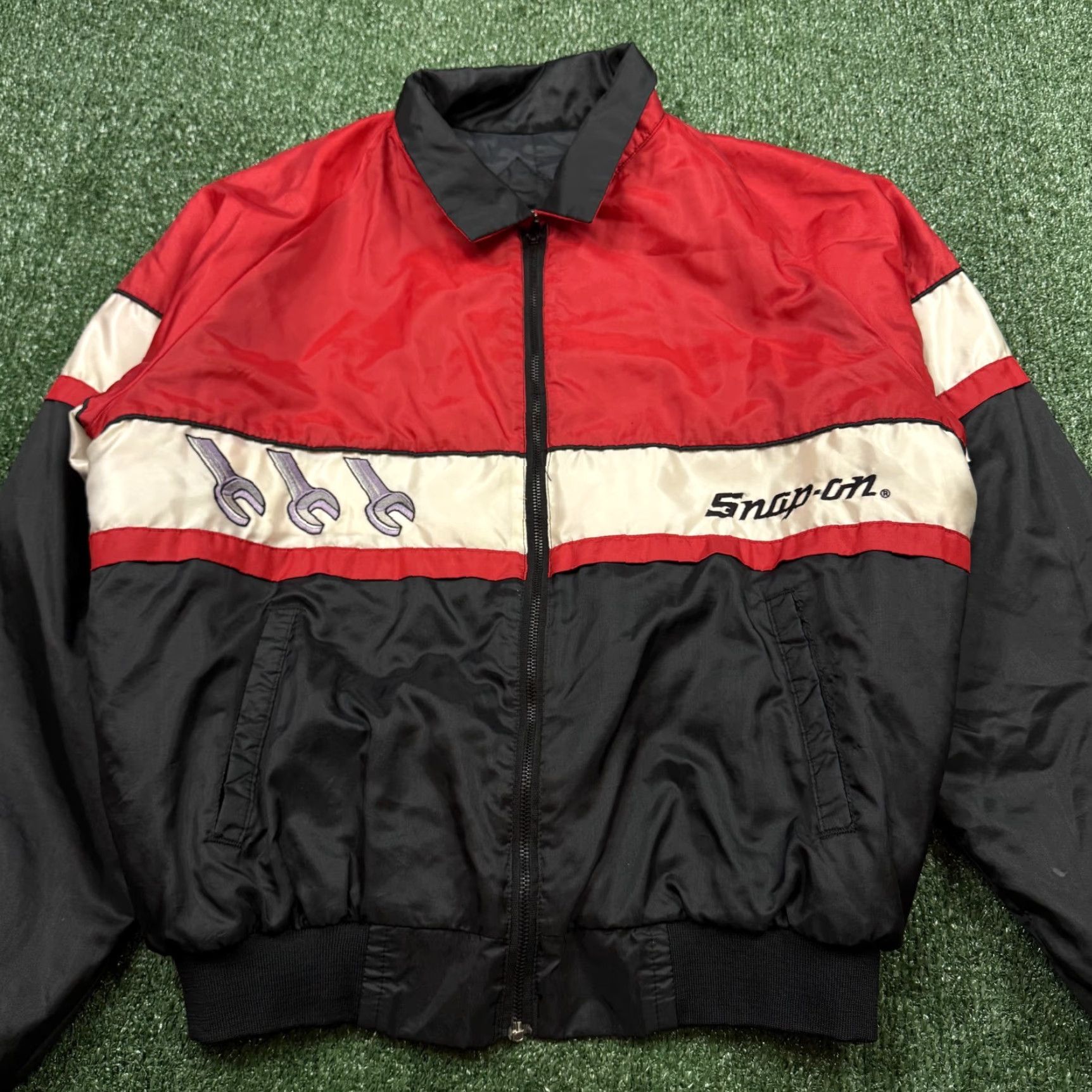 Logo 7 VINTAGE Horizon Sportswear Jacket Mens Size L Black Nylon Full Zip Snap On Logo Size US L / EU 52-54 / 3 - 6 Thumbnail