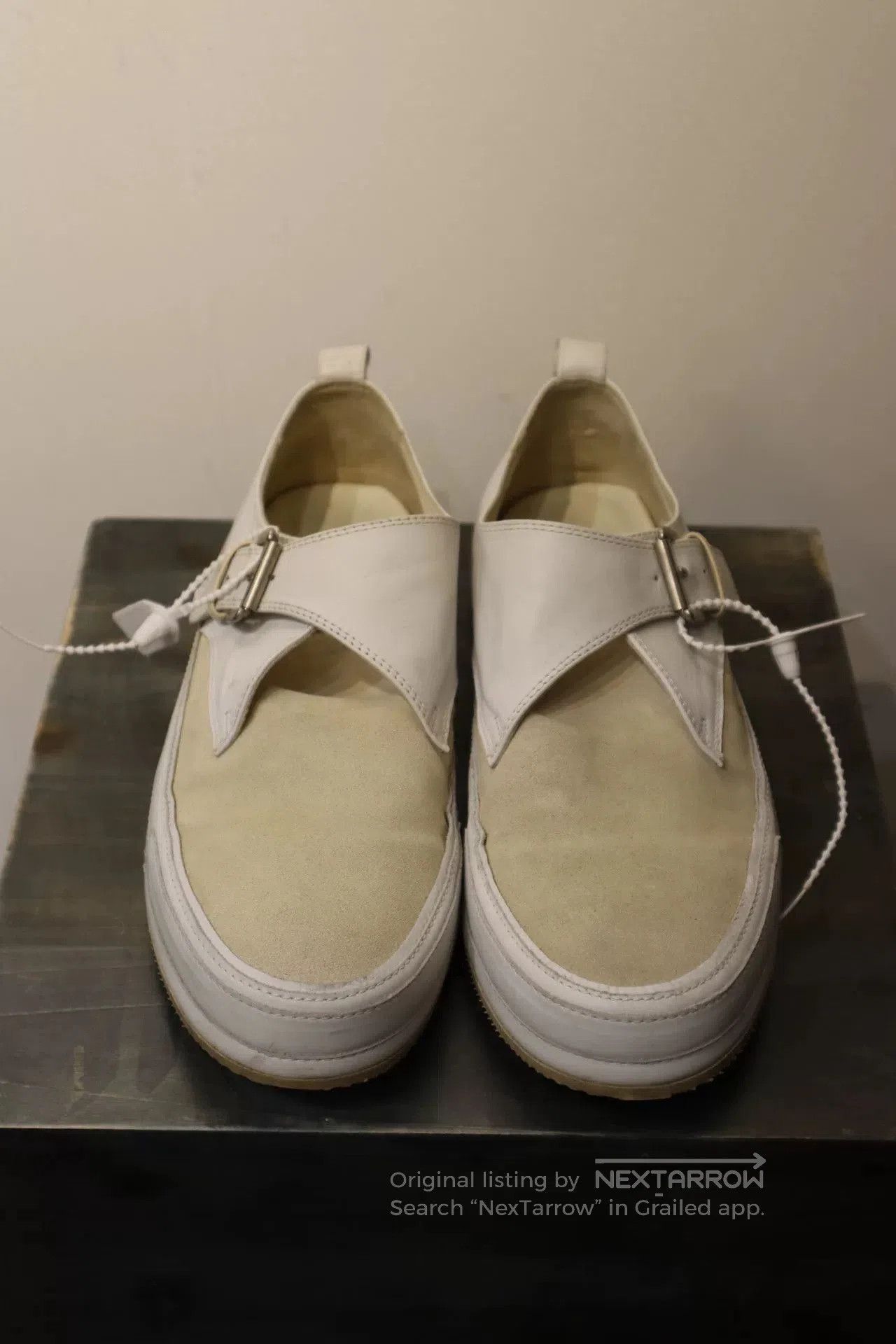 Ann Demeulemeester Leather Plate Shoes.