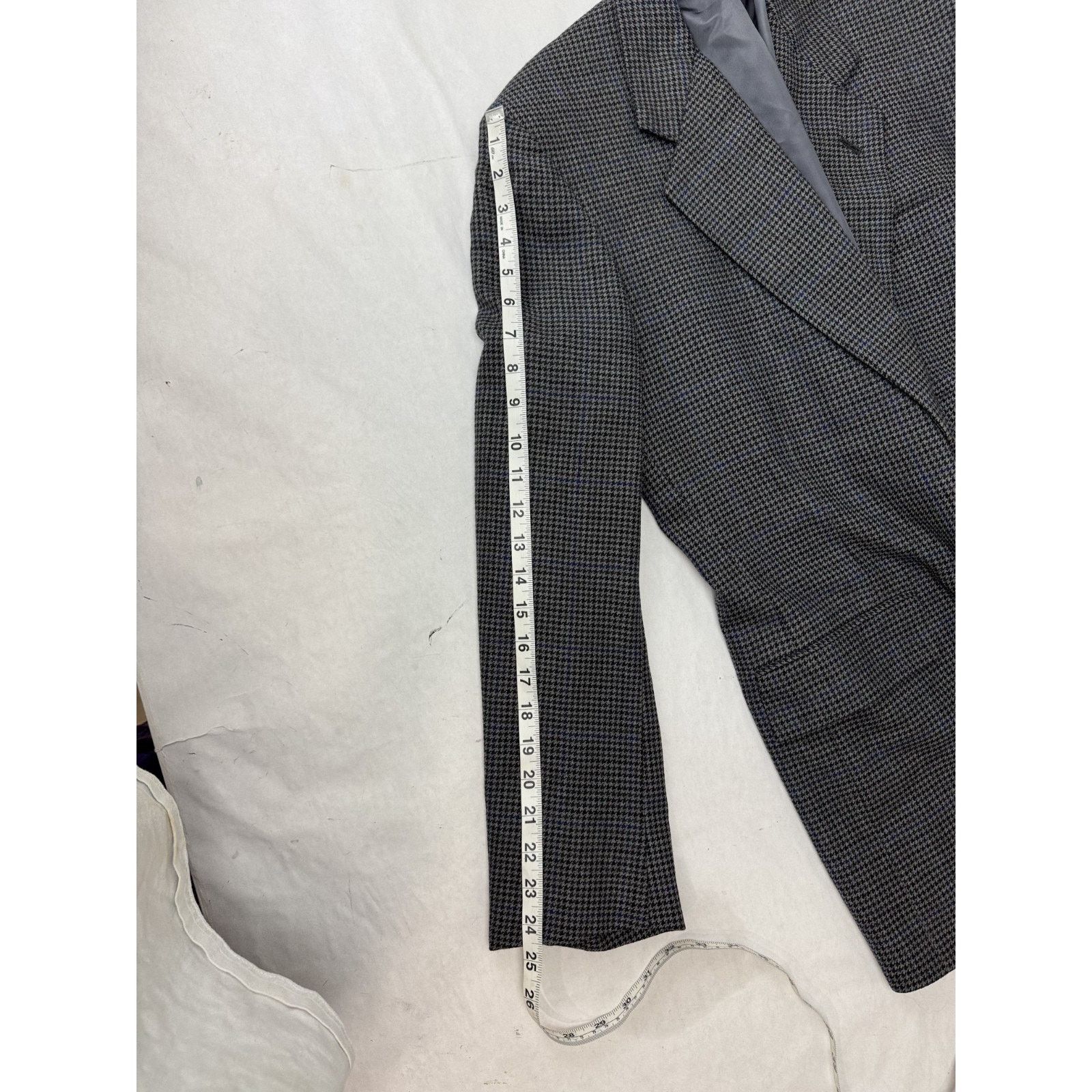 Neiman Marcus Neiman Marcus Wool Blazer Coat Houndstooth Men 42 Long Size 42L - 6 Thumbnail