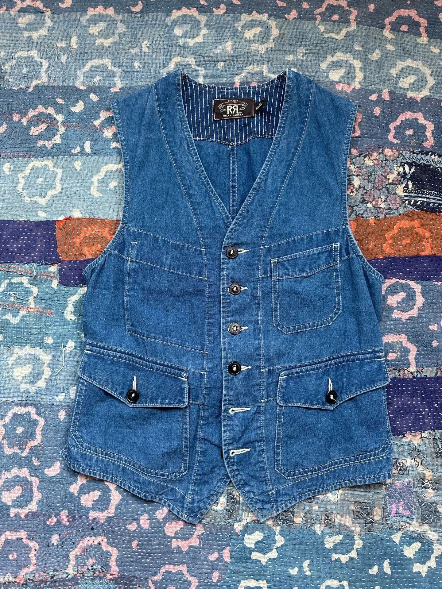 RRL Ralph Lauren RRL Indigo Dyed Workwear Vest. Size US XS / EU 42 / 0 - 1 Thumbnail
