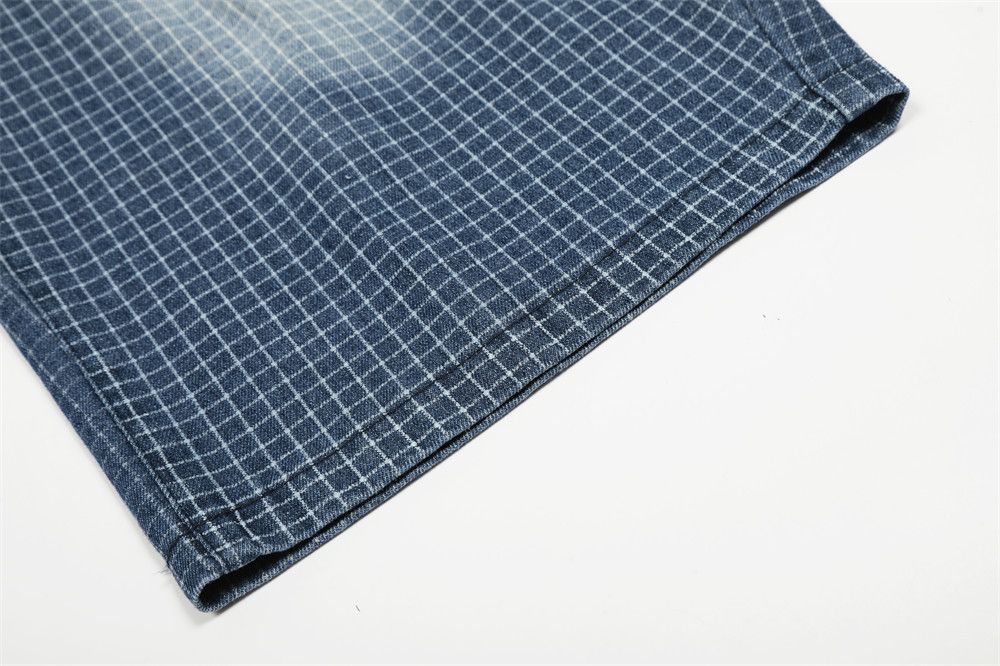 Japanese Brand Men's street loose plaid washed denim shorts Size US 32 / EU 48 - 6 Thumbnail