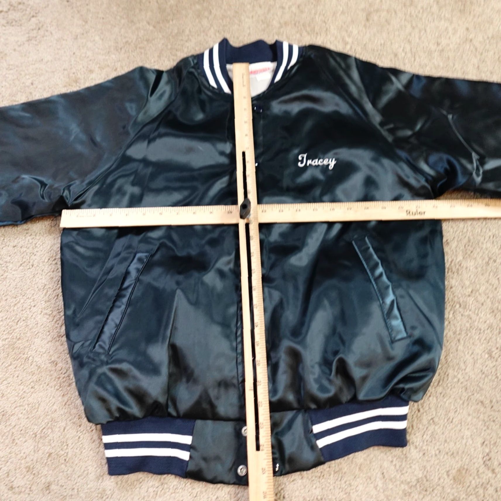 Vintage VINTAGE Delsey Paris Satin Jacket Womens XL Blue Embroidered Nylon Made in USA Size XL / US 12-14 / IT 48-50 - 3 Thumbnail
