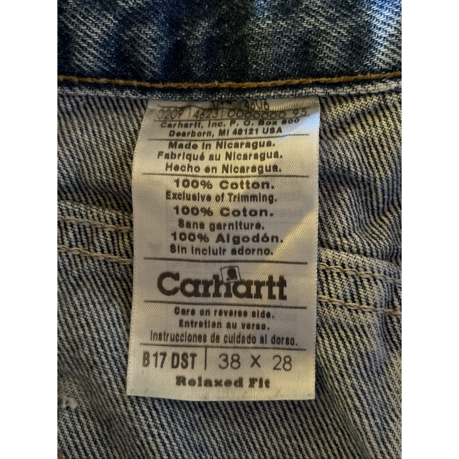 Carhartt Carhartt Jeans Men’s 35x27 Relaxed Fit Denim Blue Med Wash Size US 35 - 2 Thumbnail