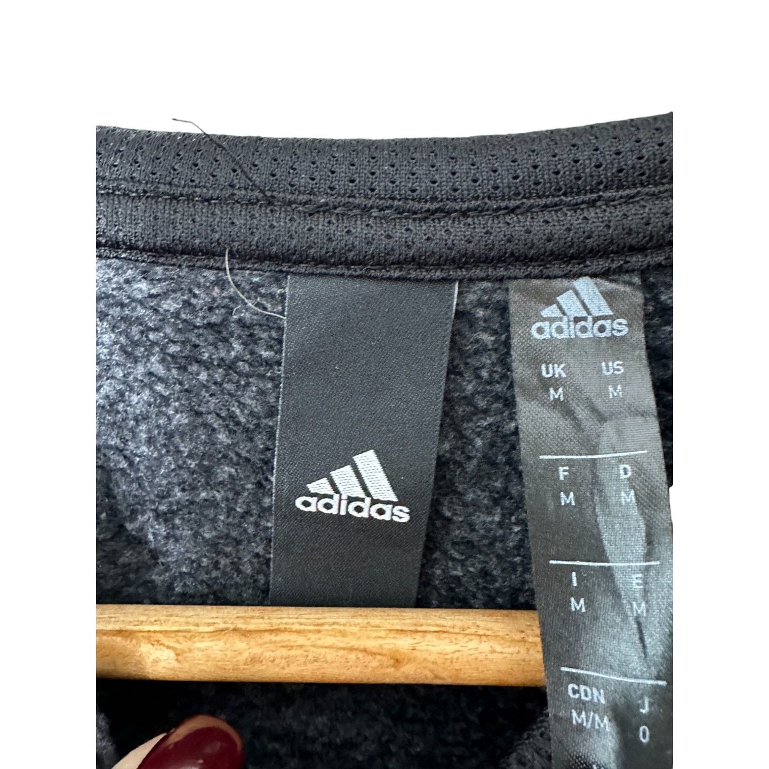 Adidas Adidas Heathered Black Full Zip Hooded Sweat Jacket Men's M Size US M / EU 48-50 / 2 - 5 Thumbnail