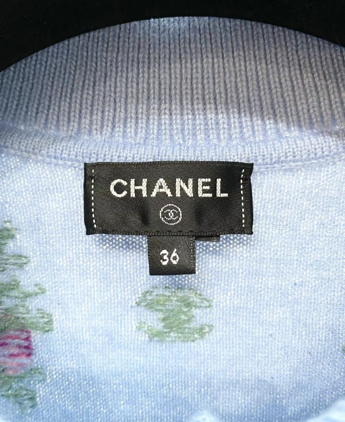 Chanel Chanel 22K Floral Polo Collar Short Sleeve Knit Sweater J33 Size XS / US 0-2 / IT 36-38 - 2 Thumbnail