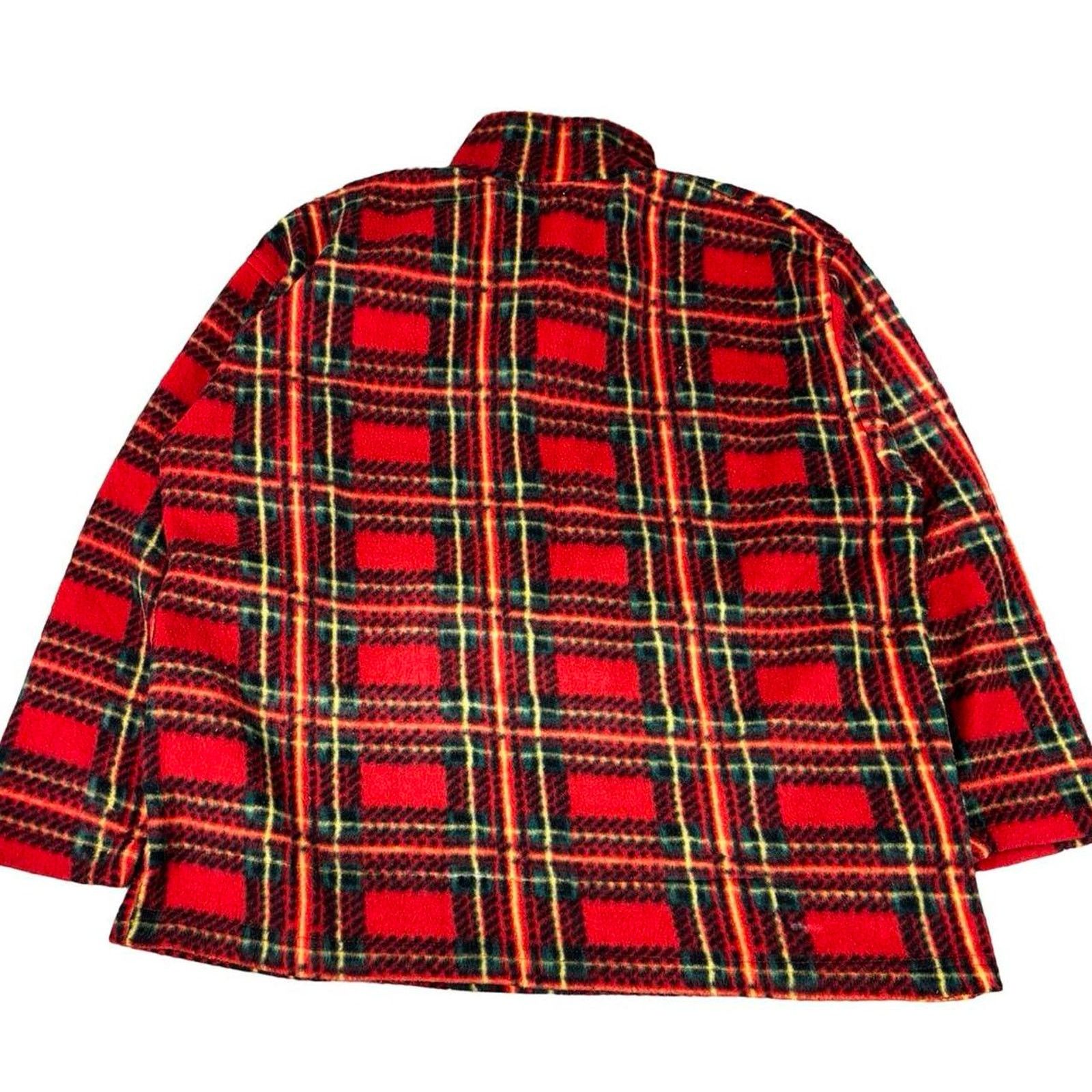 Carhartt × Carhartt Wip × Vintage 90s Fleece Plaid Jacket Size L / US 10 / IT 46 - 4 Thumbnail