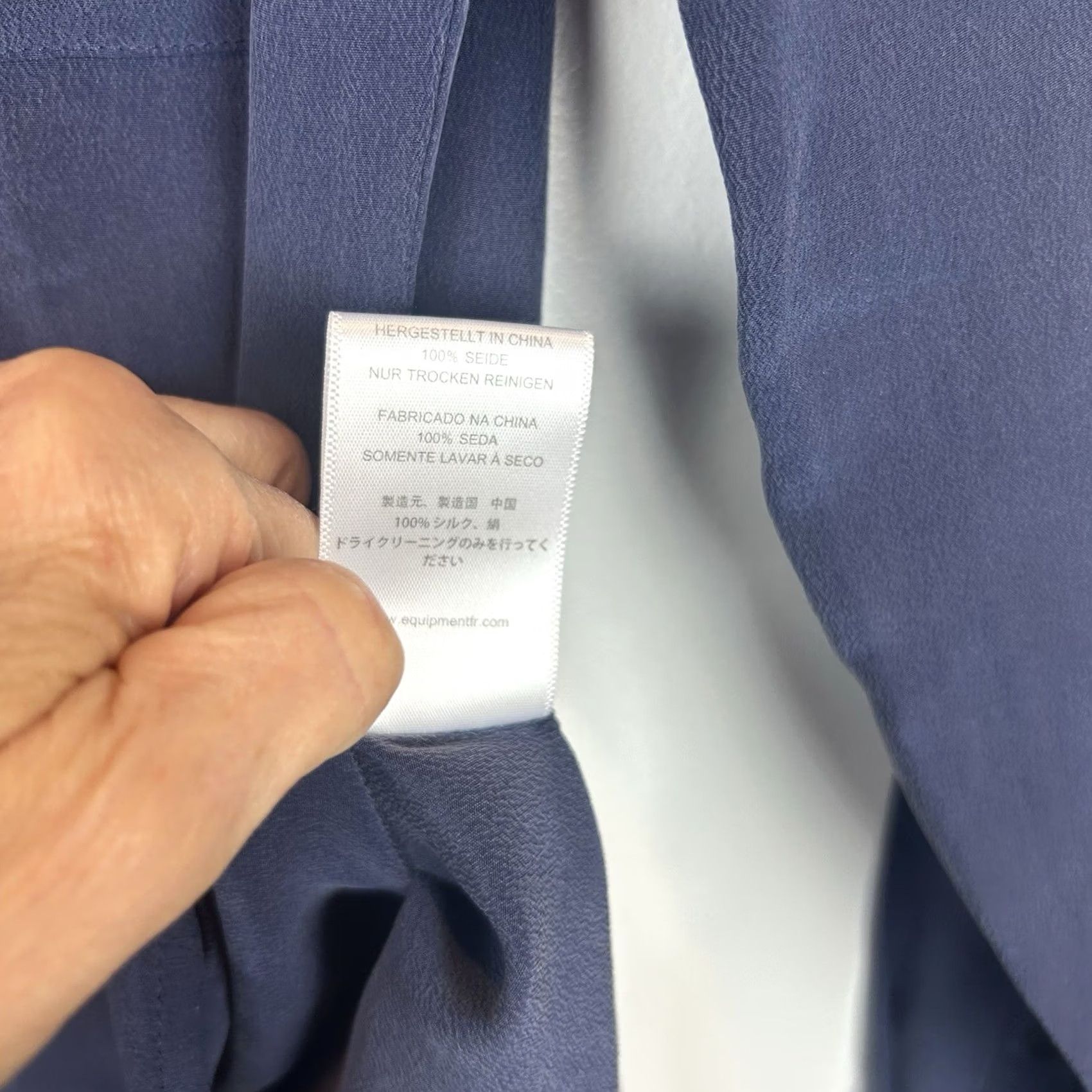 Equipment Equipment Silk Top Womens XS Blue Button Up Long Sleeve Blouse Shirt Size XS / US 0-2 / IT 36-38 - 6 Thumbnail