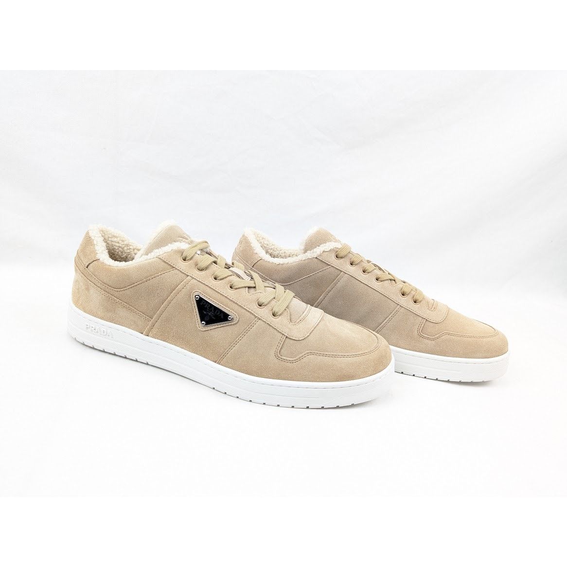 Prada o1rshd1 Downtown Shearling Sneakers in Beige Size US 13 / EU 46 - 11 Thumbnail