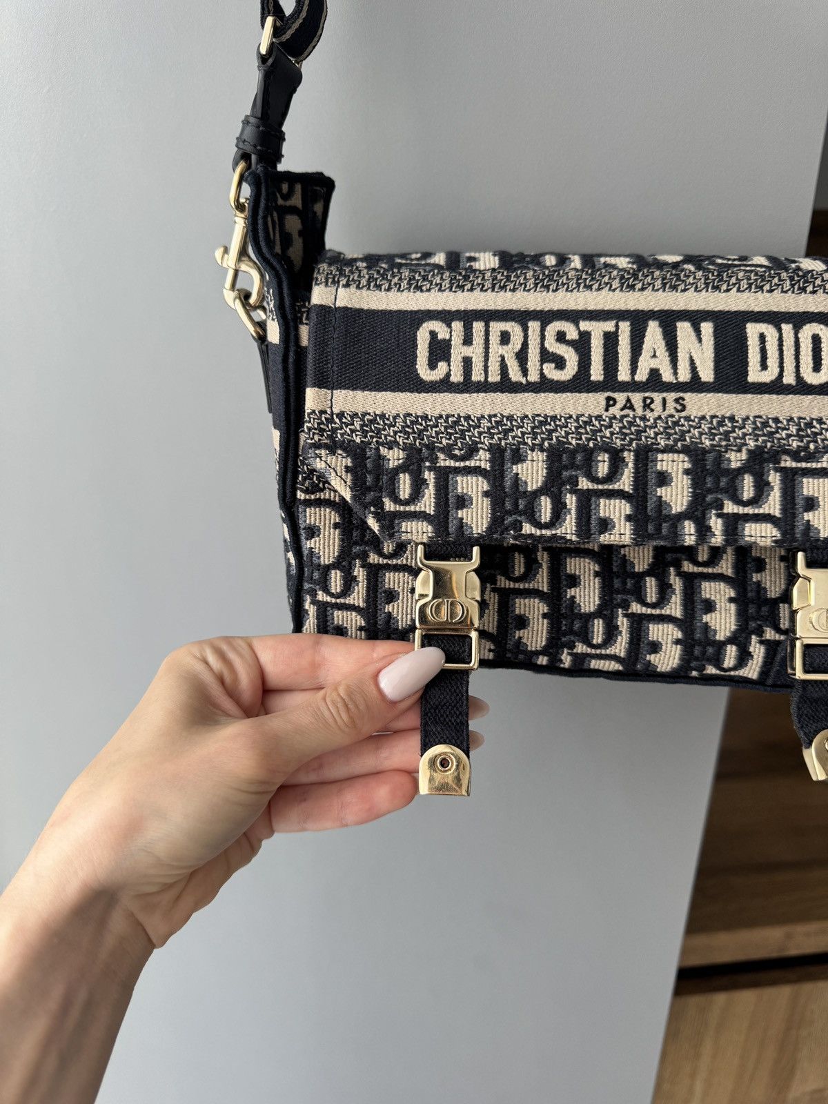 Dior DIOR Small Diorcamp Bag Blue Oblique Embroidery Size ONE SIZE - 3 Thumbnail