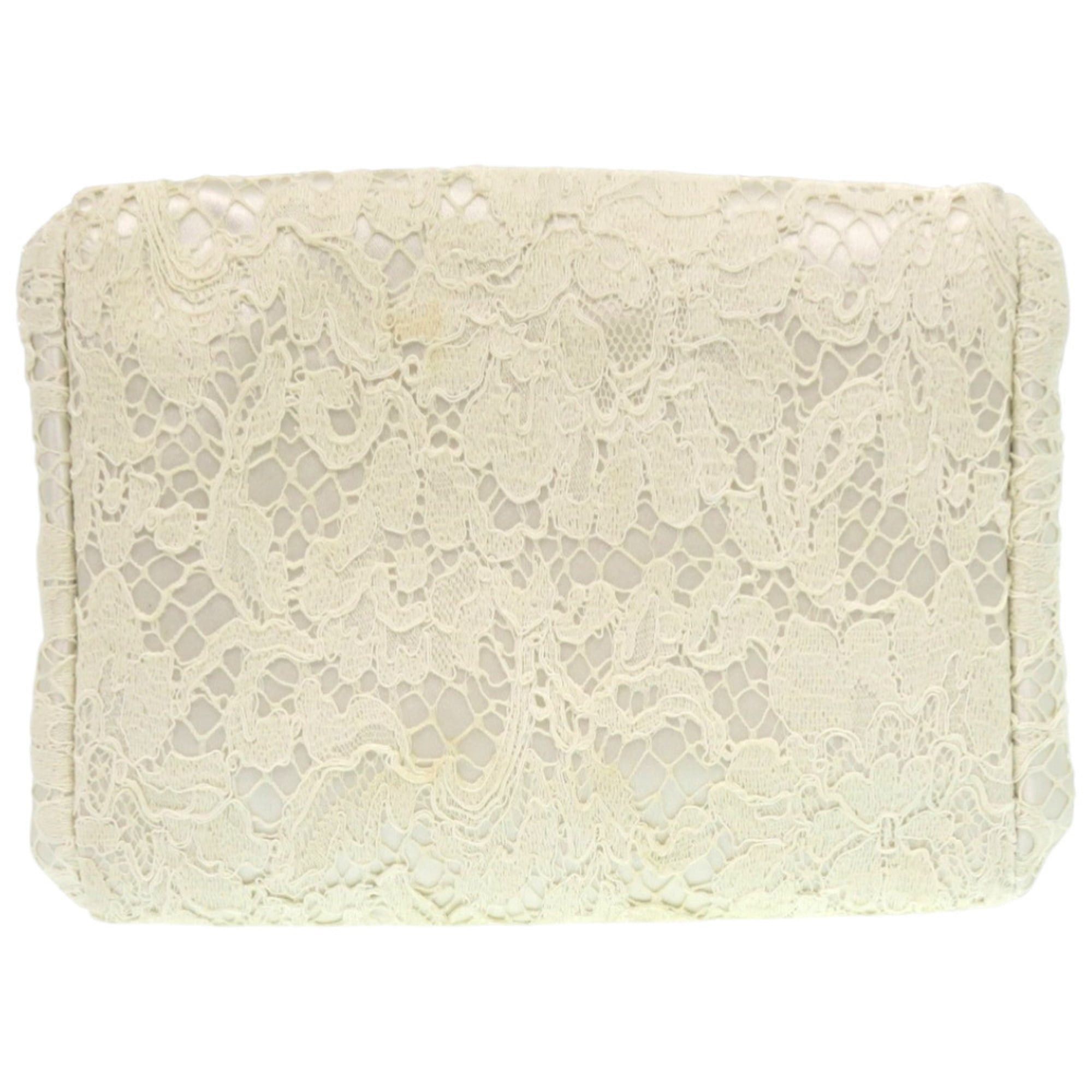Dolce & Gabbana Dolce & Gabbana Lace, Metal, Mouton, Off-White Clutch Bag 1846 Size ONE SIZE - 1 Thumbnail