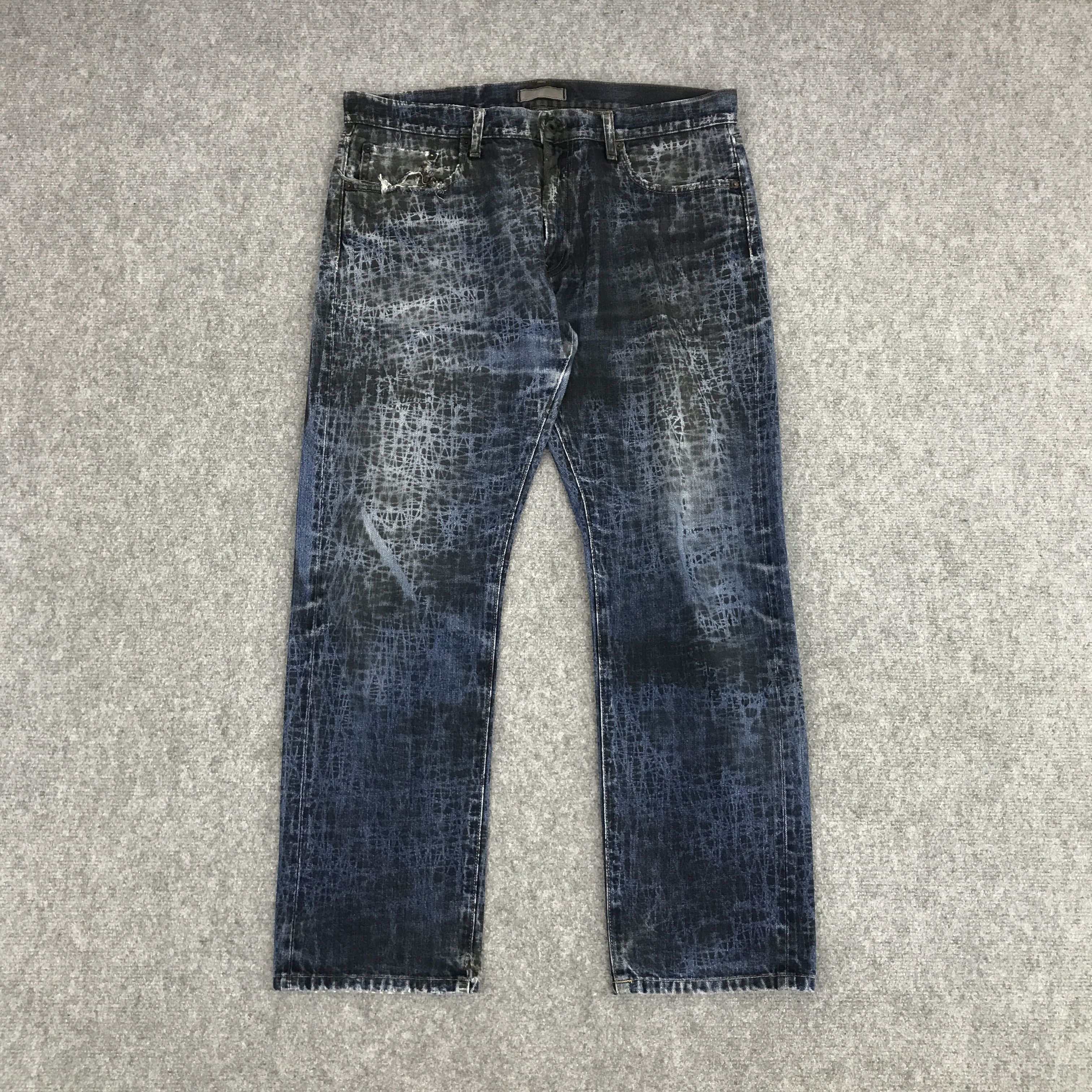 Japanese Brand × Jun Takahashi × Uniqlo JAPAN PUNK STYLE UNIQLO JEANS DENIM PANTS Size US 35 - 1 Thumbnail