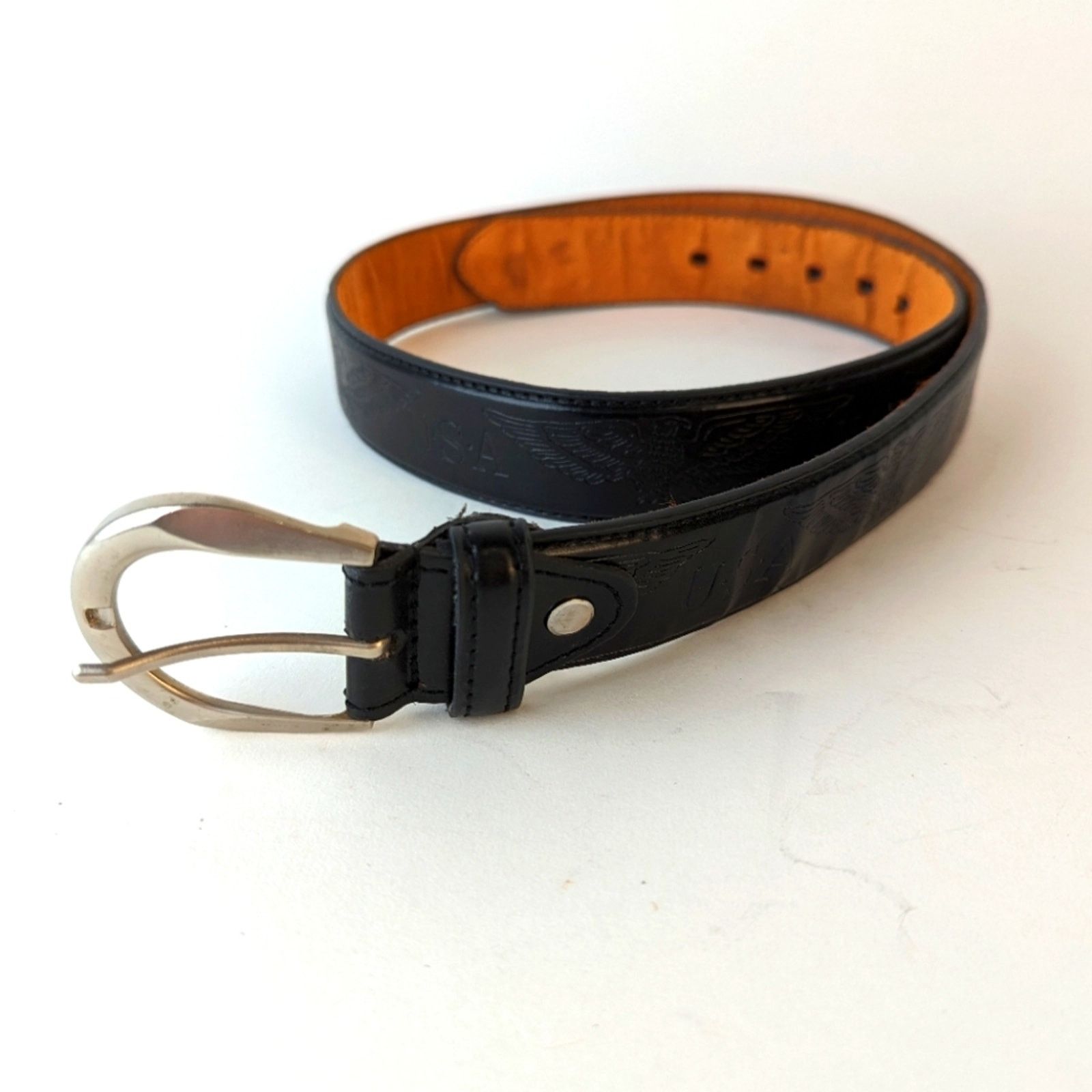 Vintage Vintage USA Eagle Leather Belt / Large Size 38 - 1 Thumbnail