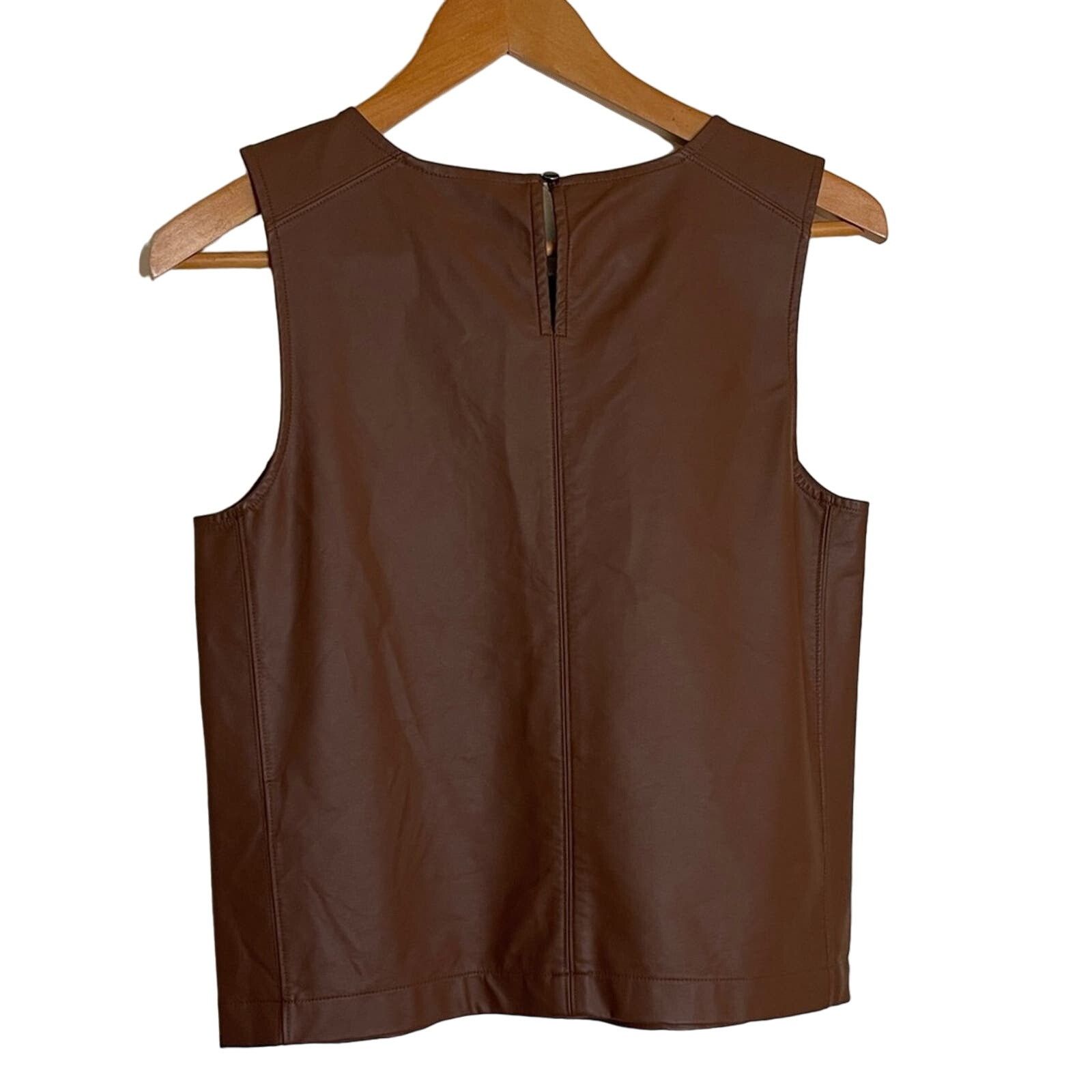 Banana Republic Banana Republic Faux Leather Top Brown Size S Size S / US 4 / IT 40 - 2 Thumbnail