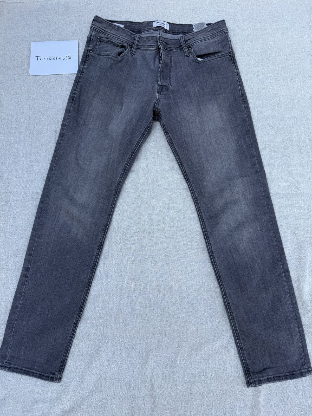 Jack & Jones Faded Grey Straight Jeans Size US 32 / EU 48 - 3 Thumbnail