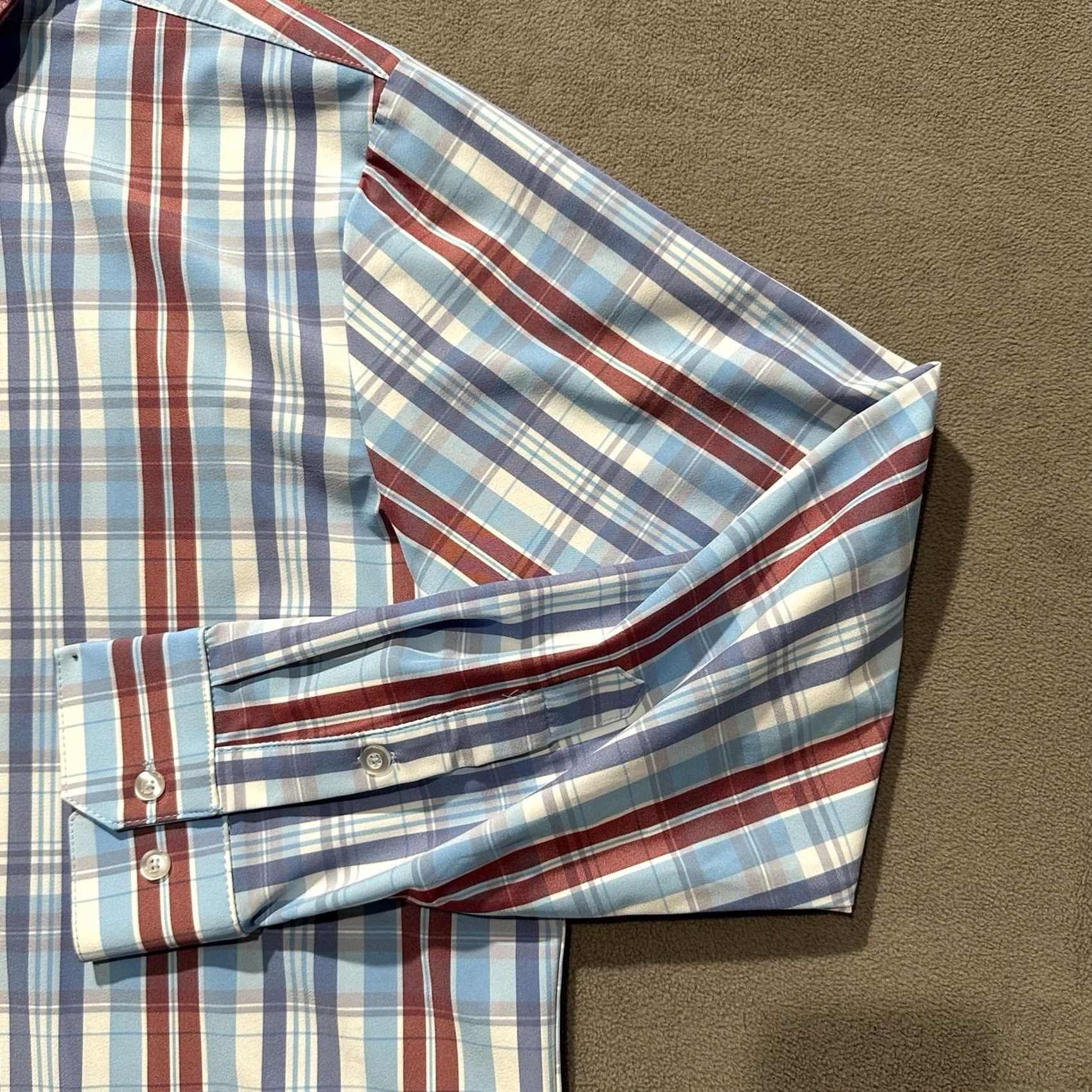 Mizzen+Main Mizzen+Main Shirt Mens 2XL Blue Plaid Button-Up Long Sleeve EUC Size US XXL / EU 58 / 5 - 7 Thumbnail