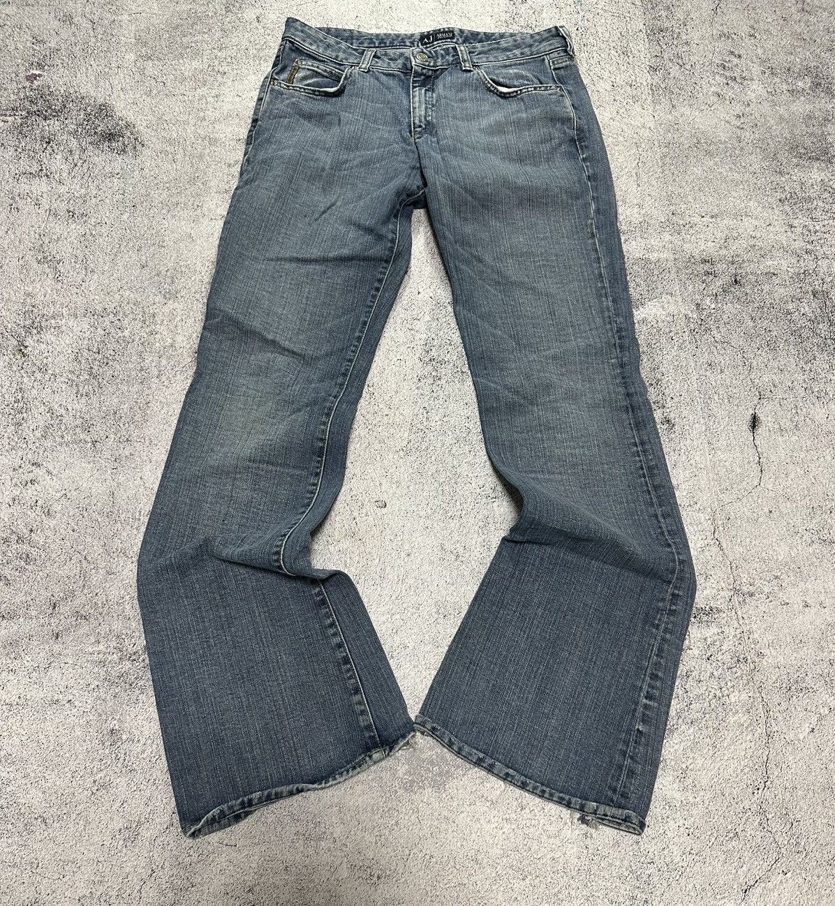 Emporio Armani Emporio Armany If Six Was Nine Style Flared Jeans Y2K Logo Size US 29 - 2 Thumbnail