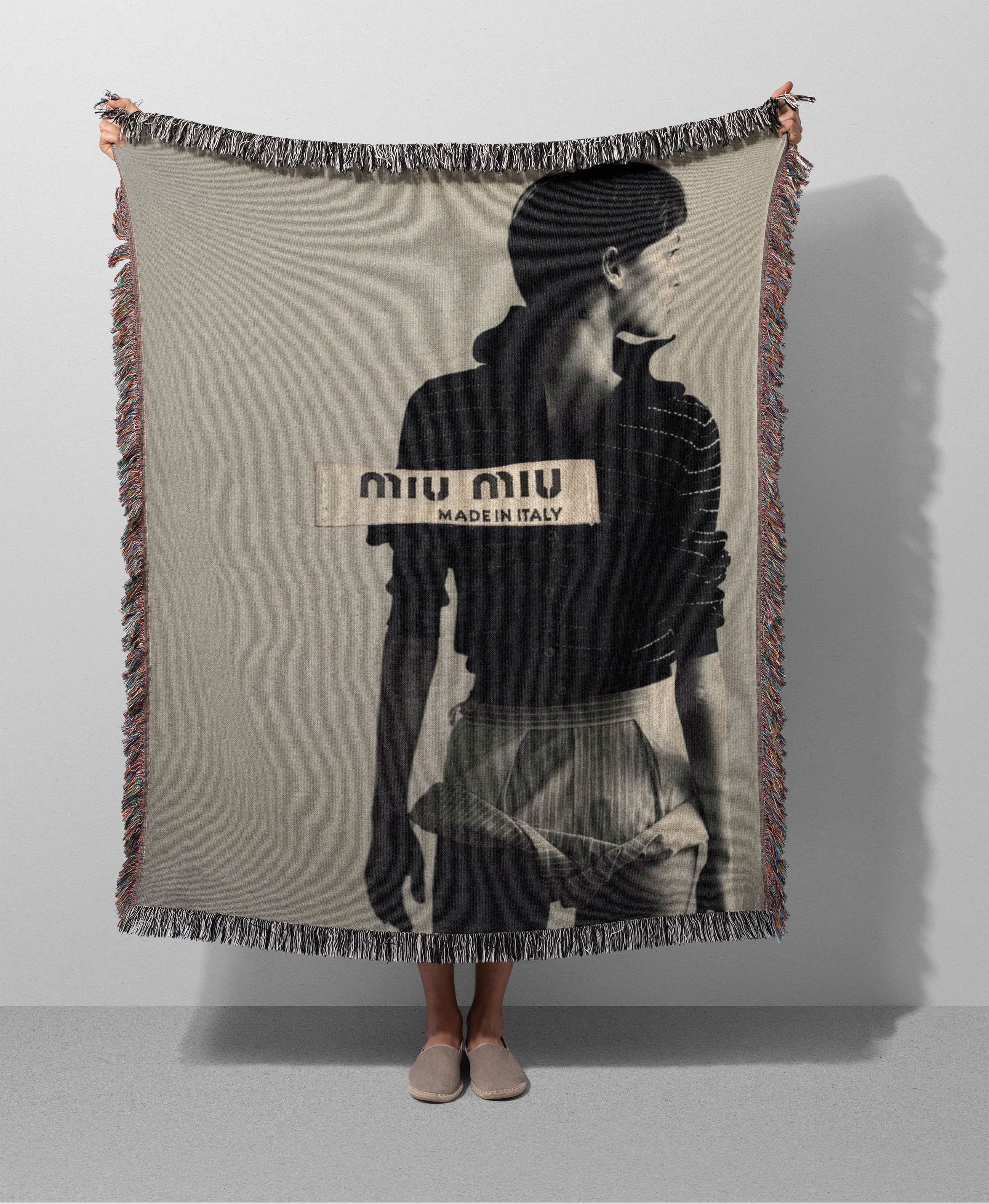 Miu Miu Miu Miu Blanket Woven Art Poster Fashion Gift Logo Size ONE SIZE - 1 Thumbnail