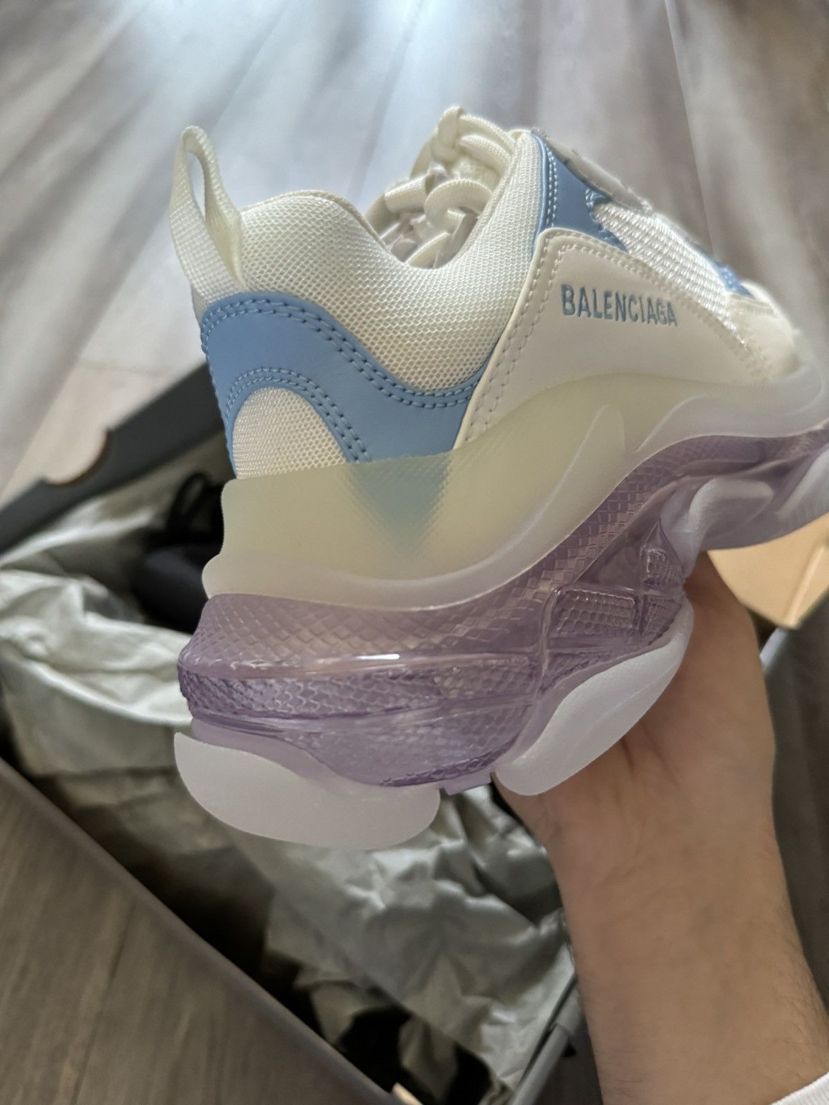 Balenciaga Balenciaga Triple S Transparent White Purple Grailed