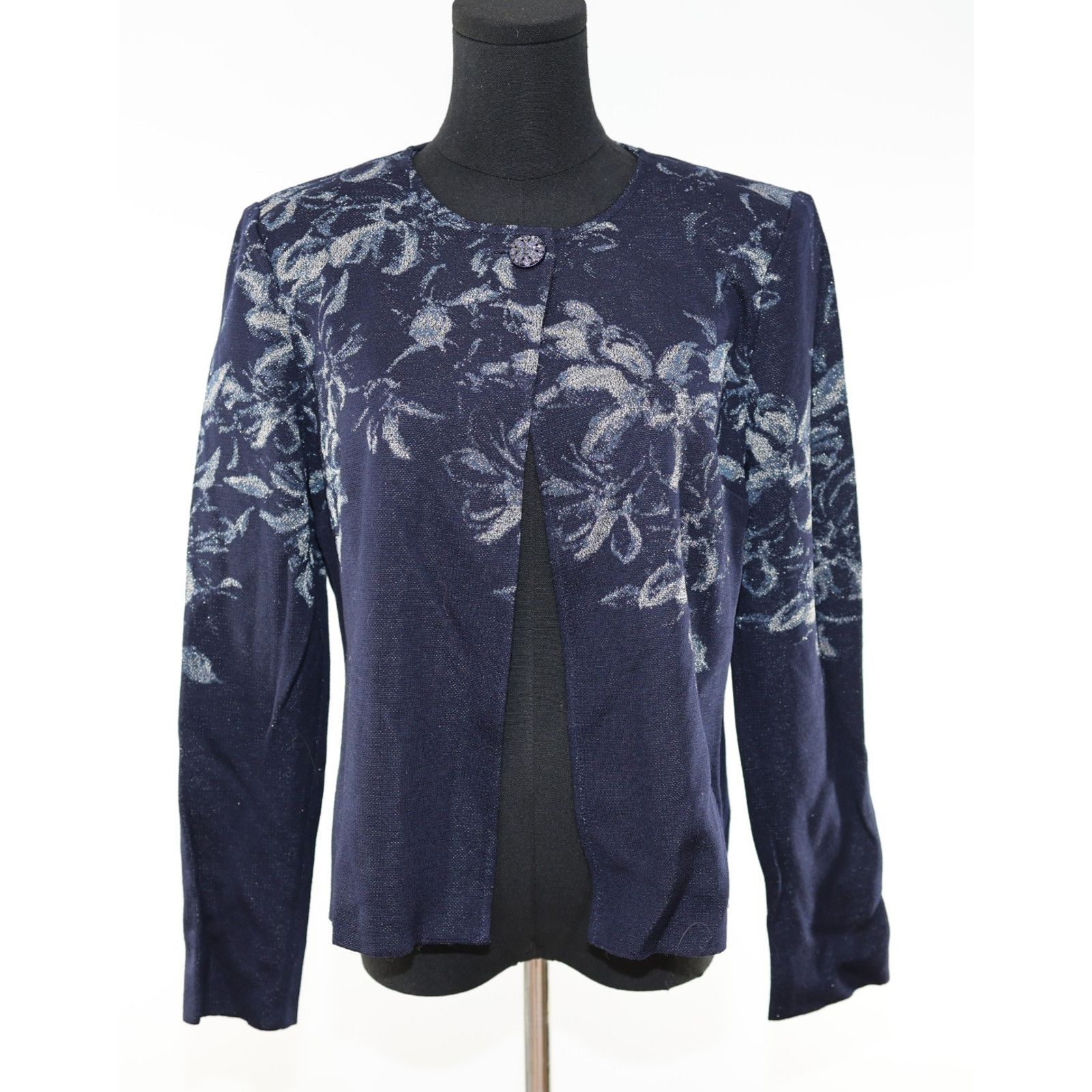 St. John ST JOHN Blue Silver Evening 2pc Knit Dress & Jacket Set 12/M Size M / US 6-8 / IT 42-44 - 2 Thumbnail