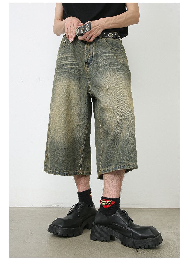 Japanese Brand × Jean Retro wide-leg washed loose versatile denim shorts Size US 32 / EU 48 - 1 Thumbnail
